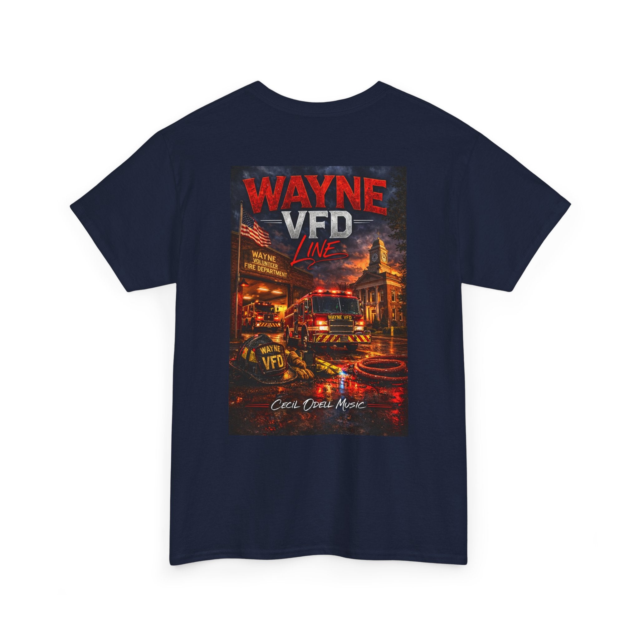 Wayne VFD Fire Department Tee: Vintage Firefighter Graphic T‑Shirt