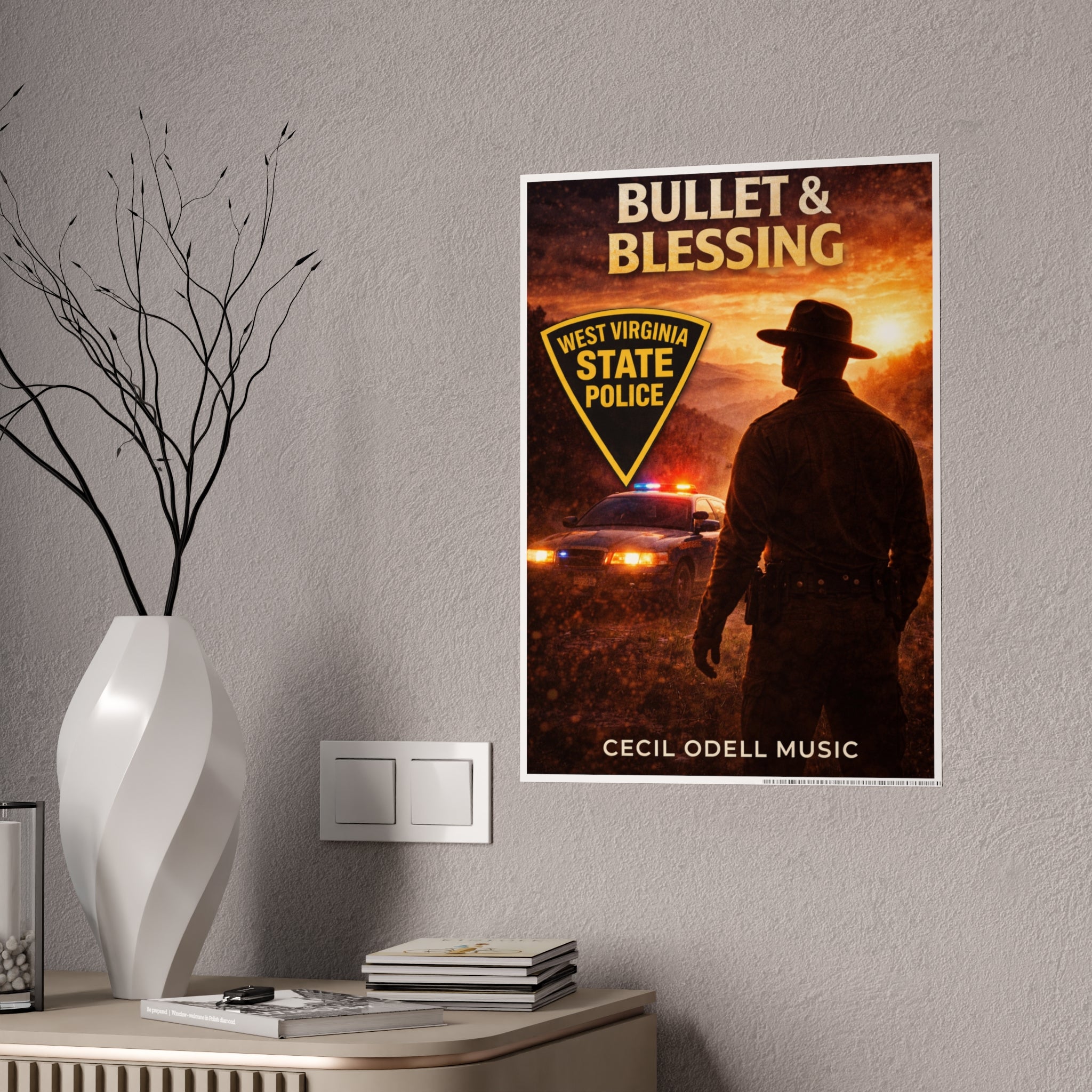 Bullet & Blessing Poster — West Virginia State Police Music Print