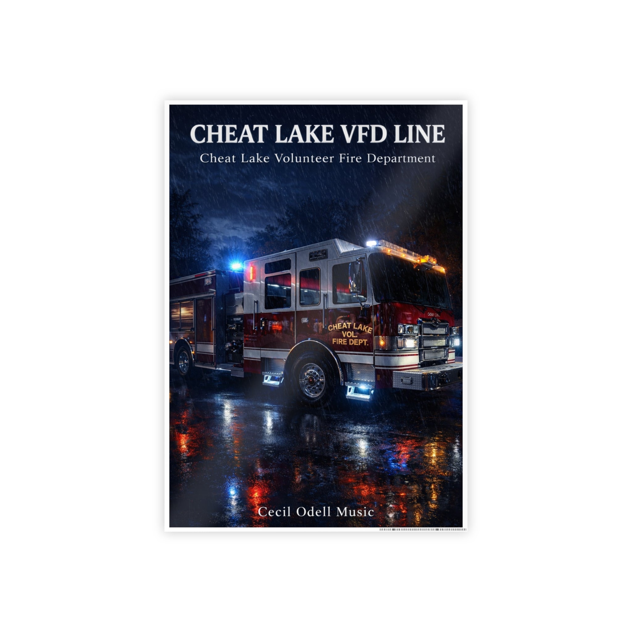 Cheat Lake VFD Line Poster: Volunteer Fire Department Gloss Print