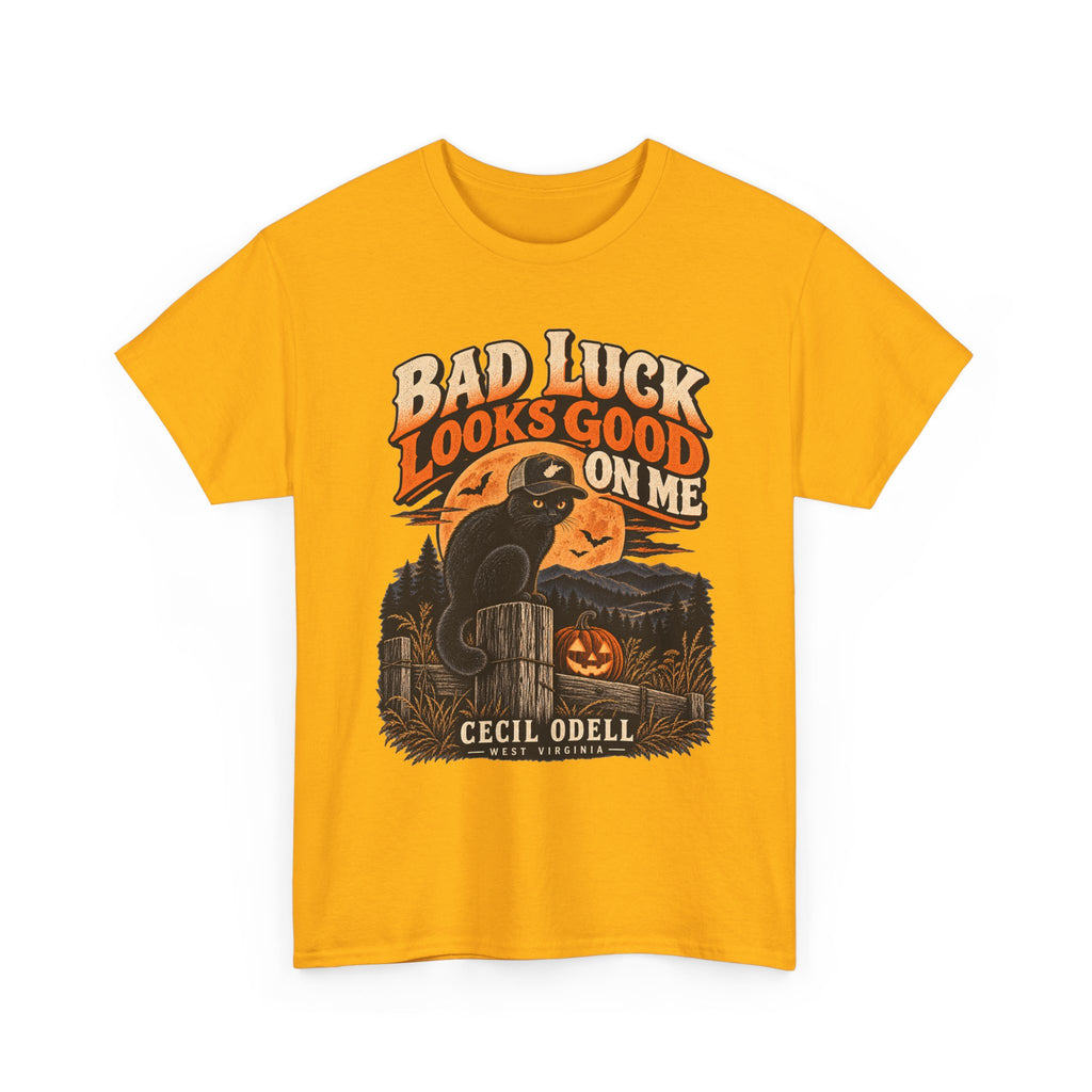 Bad Luck Looks Good on Me Halloween Tee | Cecil Odell
