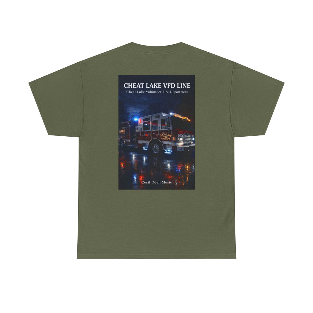 Firetruck Photo Tee: Cheat Lake VFD Line Volunteer Firefighter Shirt
