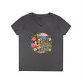 Mountain Soul V-Neck Tee — Floral Guitar Scenic Women's T-Shirt