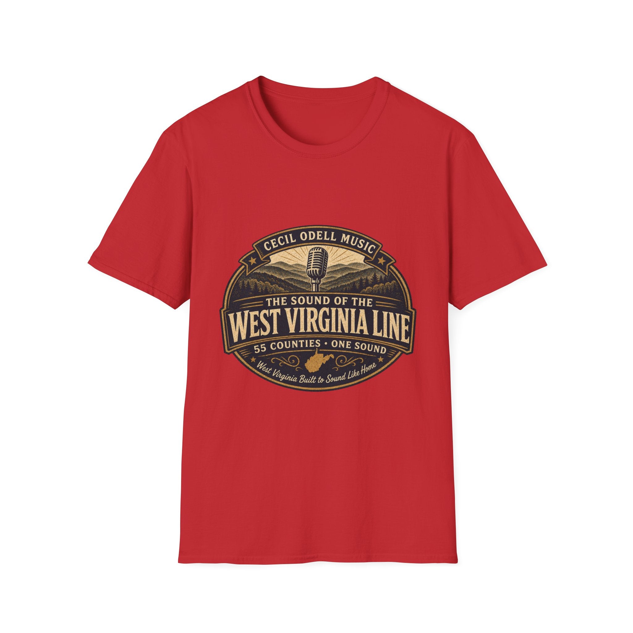West Virginia Music T-Shirt: "Built to Sound Like Home" Vintage State Guitar Tee