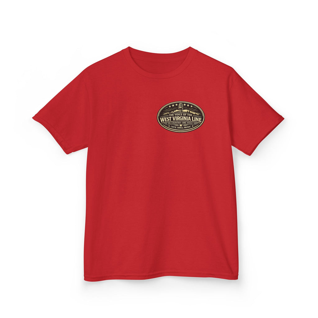 West Virginia Line Kids T‑Shirt: 'The Voice of the West Virginia Line' Vintage Emblem