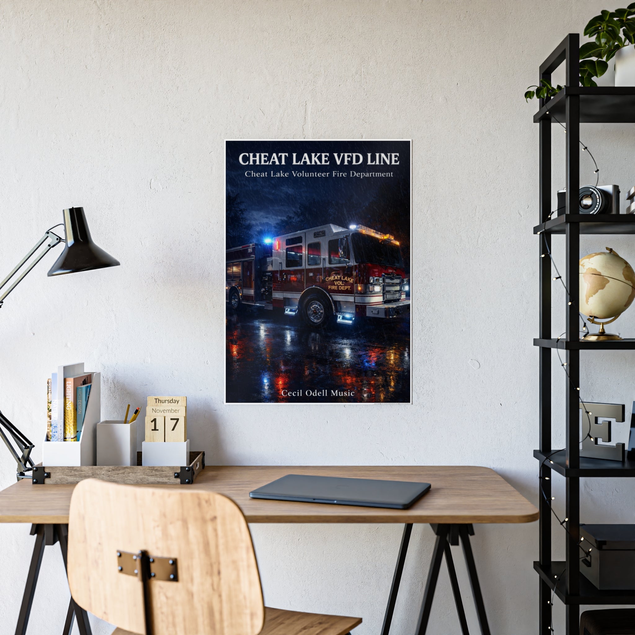 Cheat Lake VFD Line Poster: Volunteer Fire Department Gloss Print