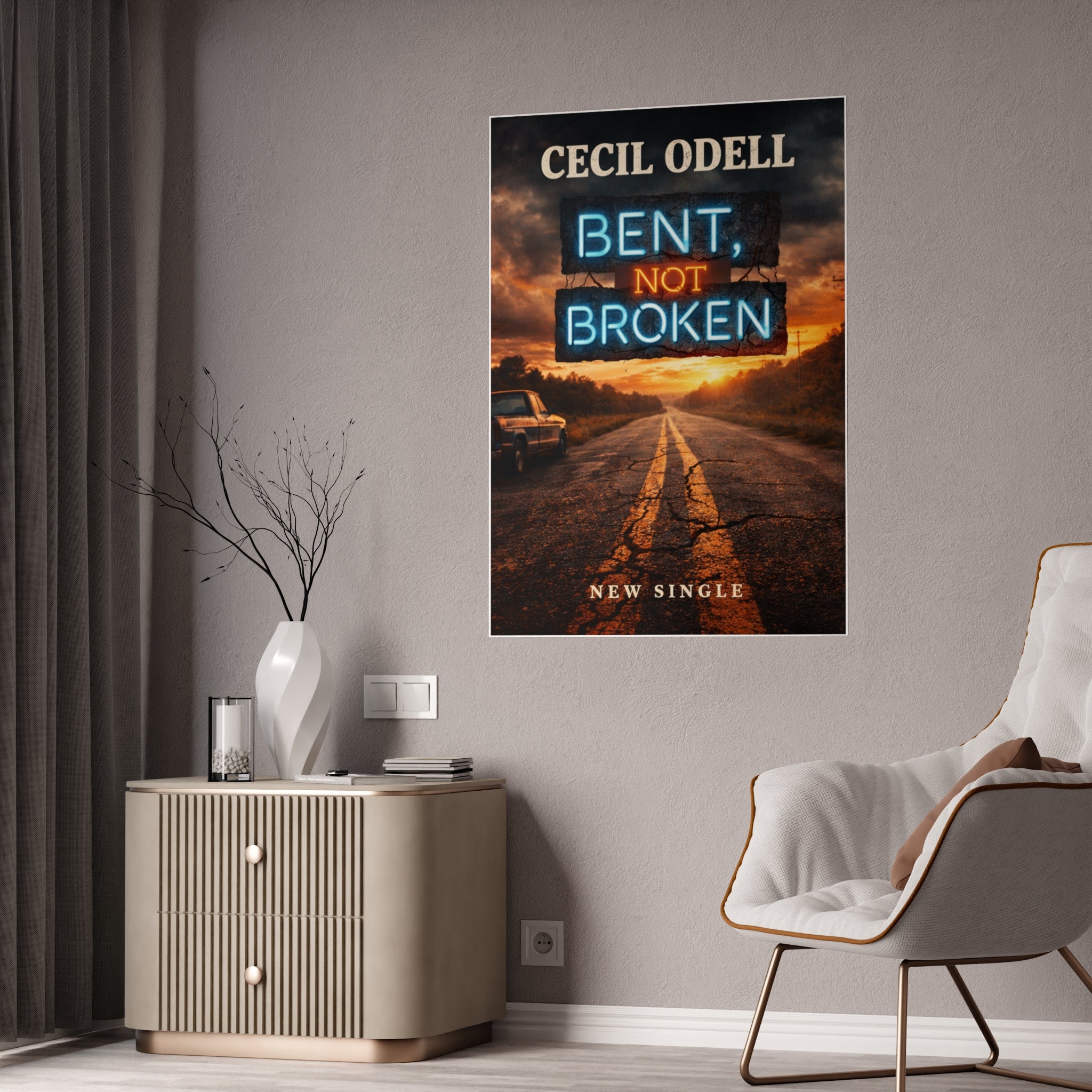Bent Not Broken Gloss Poster: Cecil Odell New Single Promotional Art