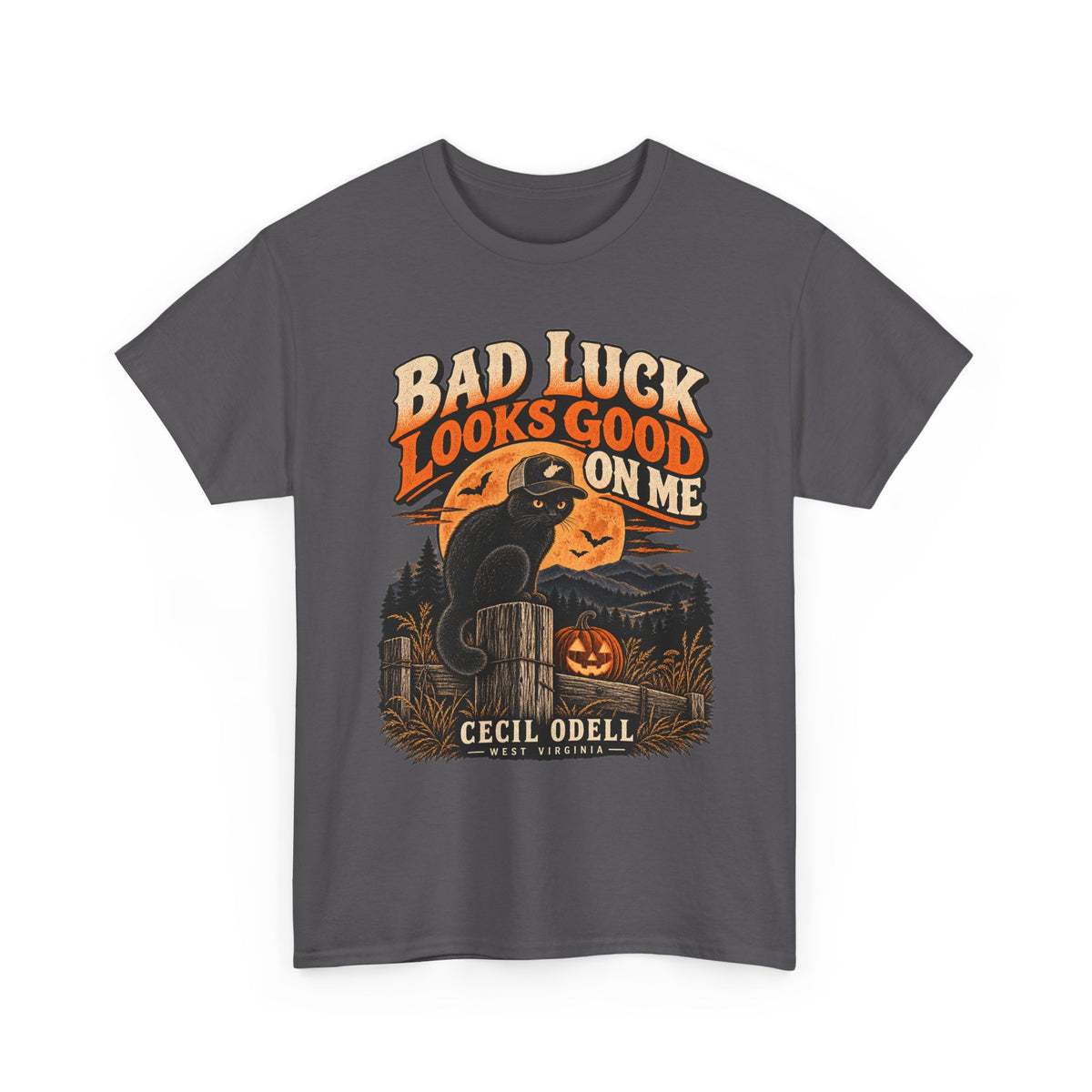 Bad Luck Looks Good on Me Halloween Tee | Cecil Odell