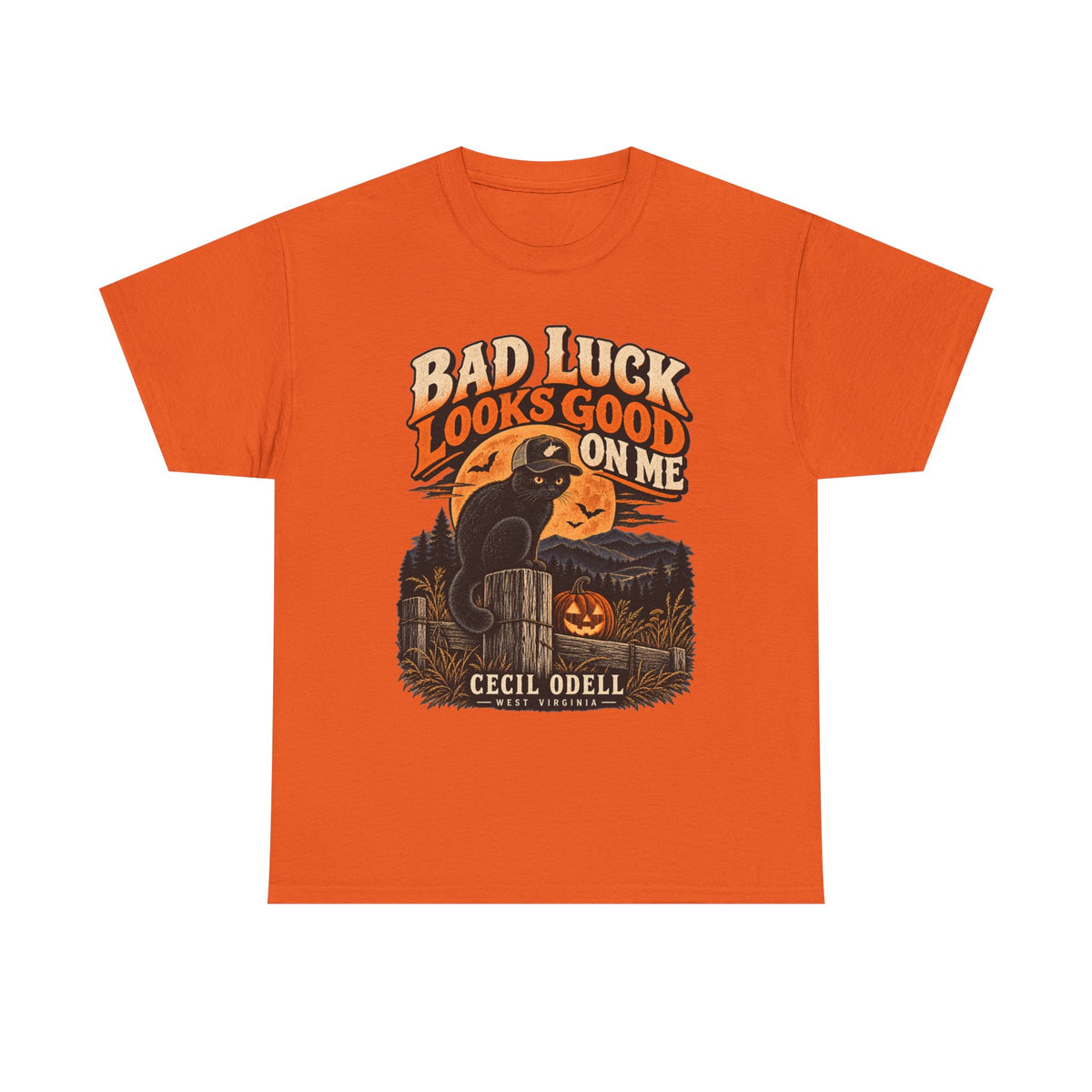 Bad Luck Looks Good on Me Halloween Tee | Cecil Odell