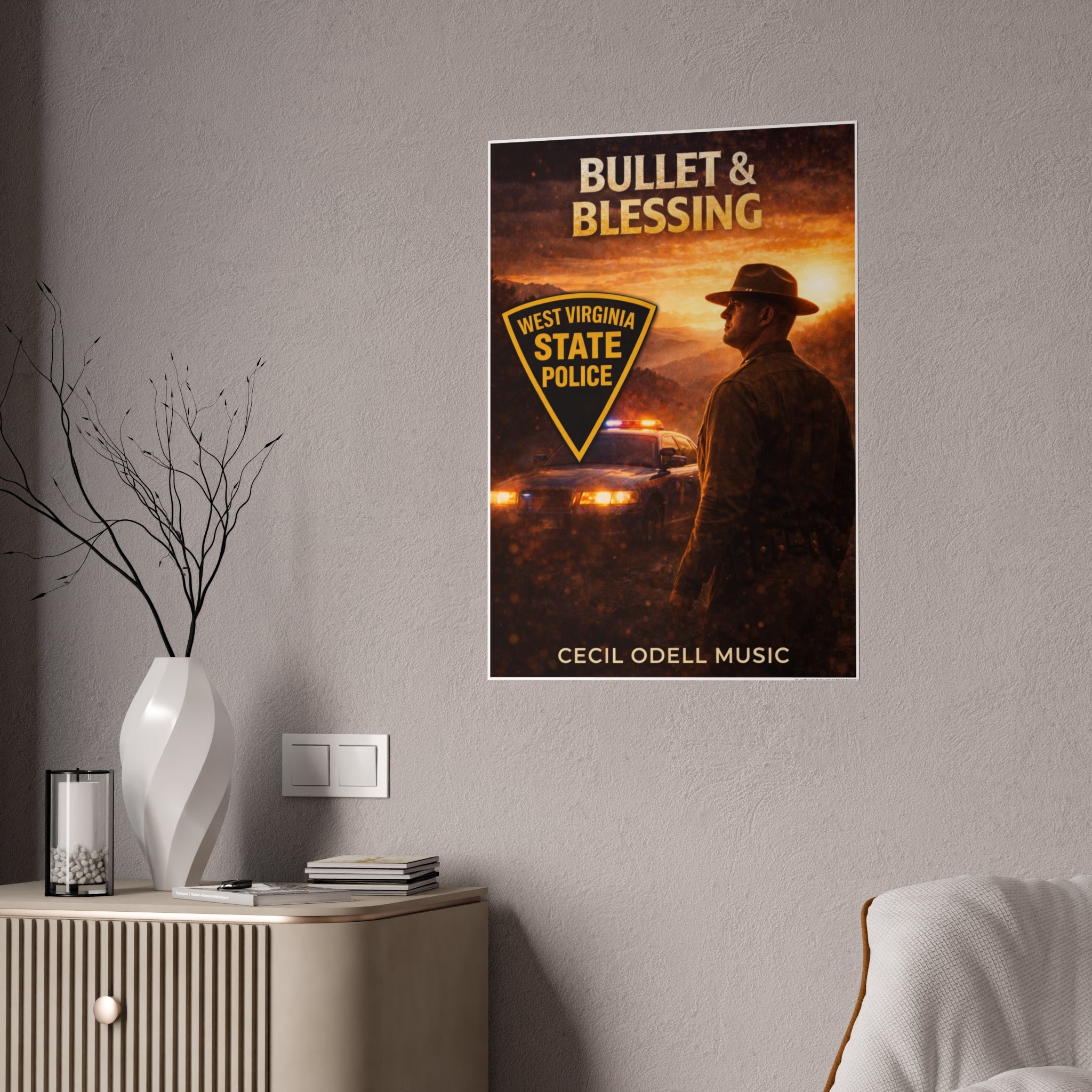 Gloss Poster: "Bullet & Blessing" West Virginia State Police Music Print
