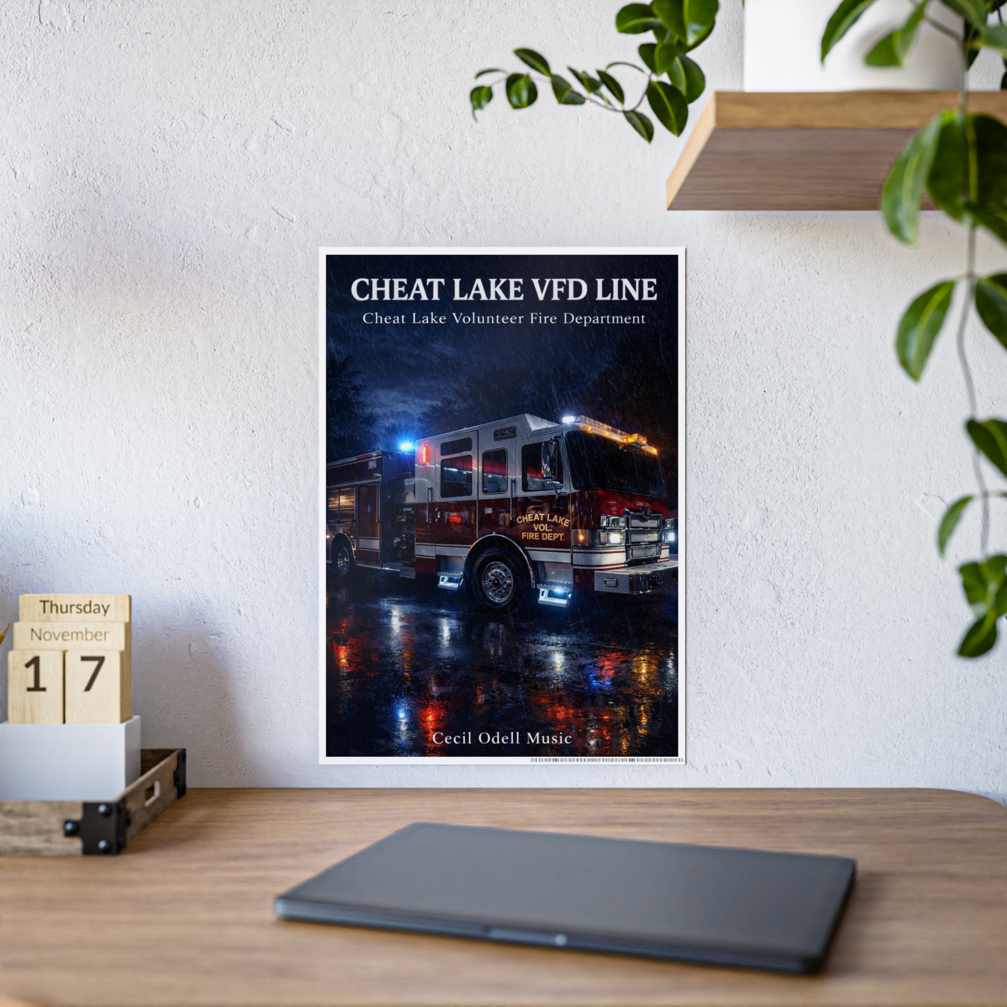Cheat Lake VFD Line Poster: Volunteer Fire Department Gloss Print