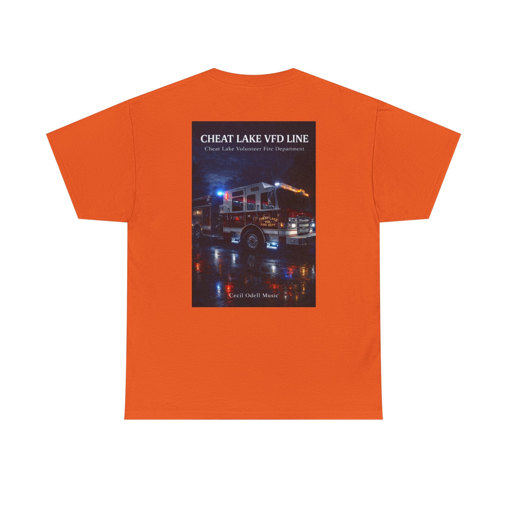 Firetruck Photo Tee: Cheat Lake VFD Line Volunteer Firefighter Shirt