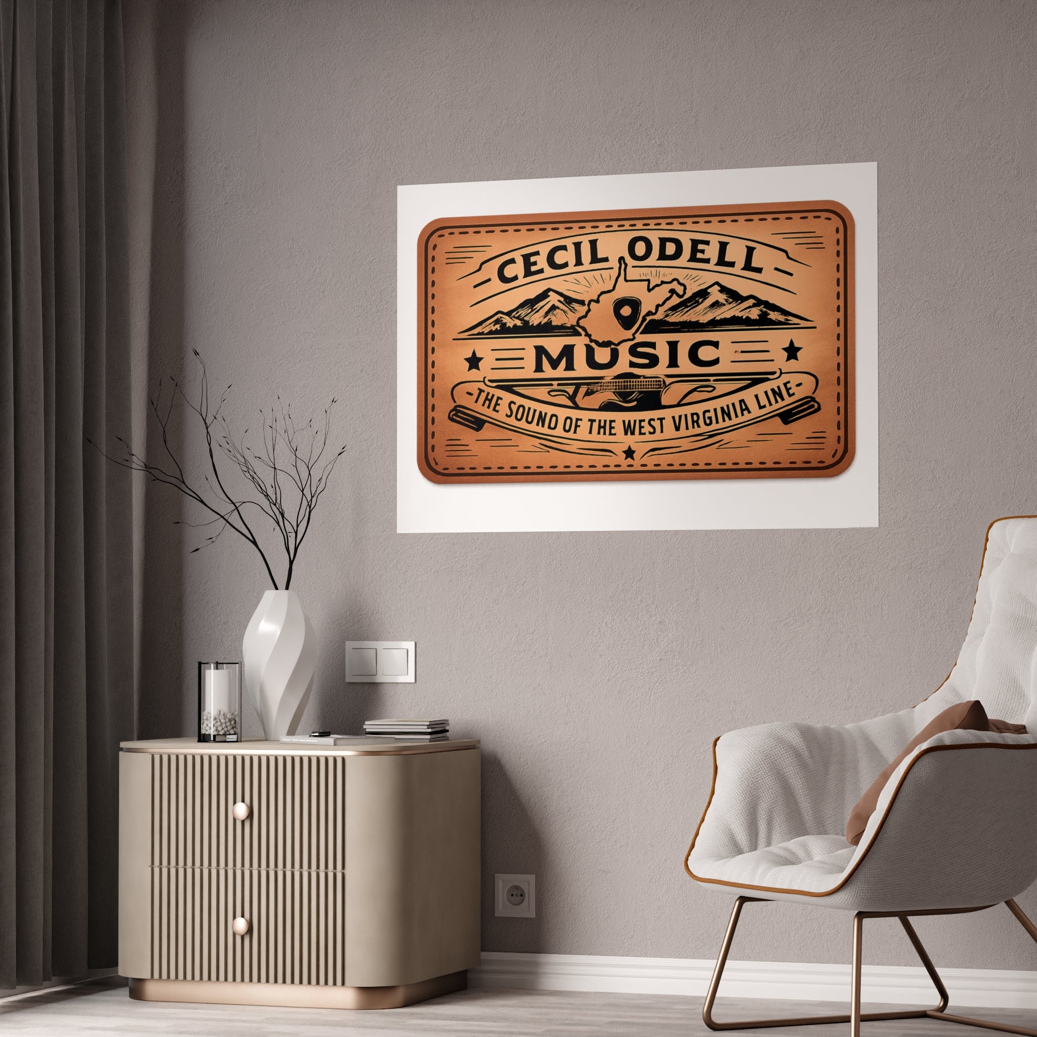 Cecil Odell Music Vintage Copper Logo Gloss Poster