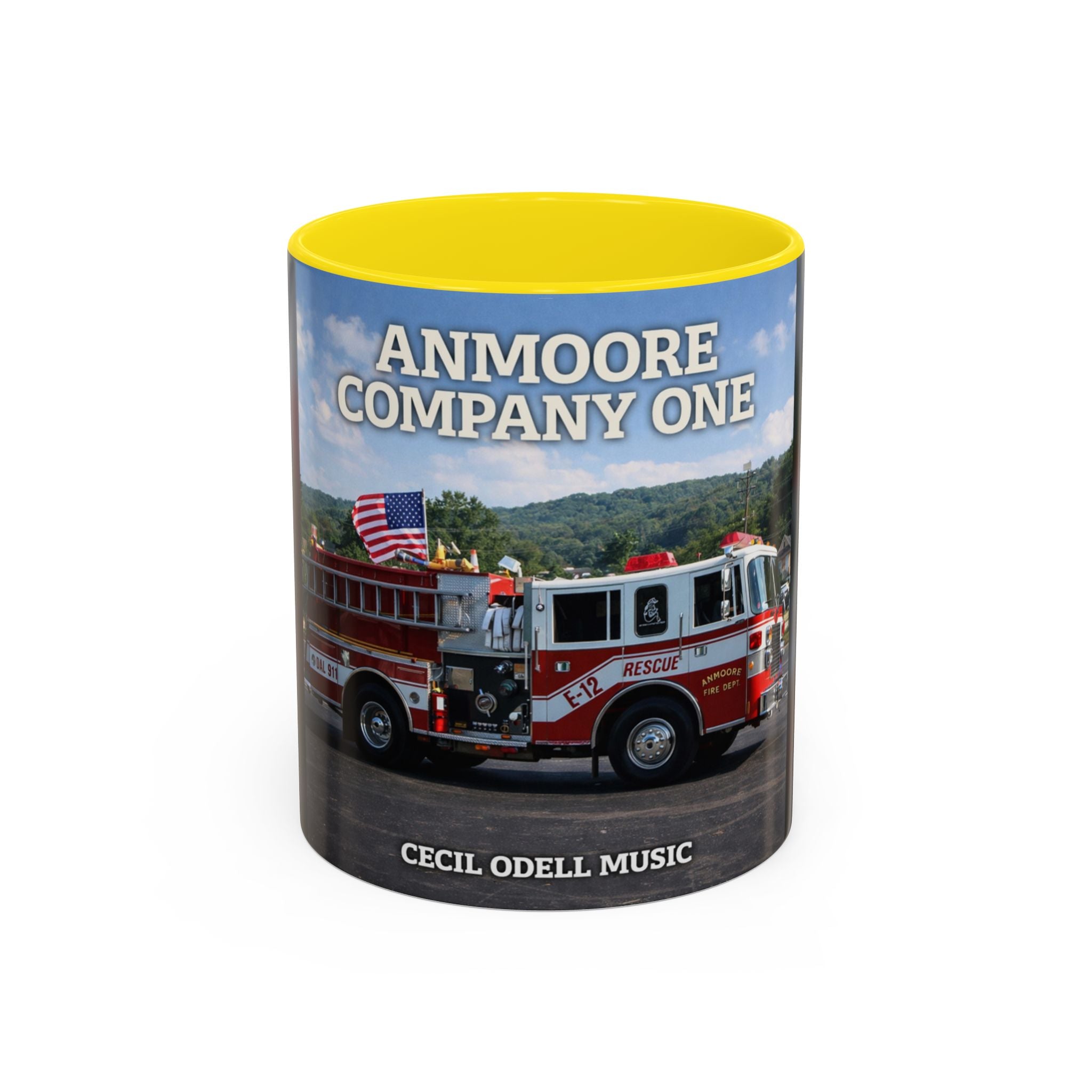 Fire Truck Coffee Mug: Anmoore Company One Tribute (Cecil Odell Music)