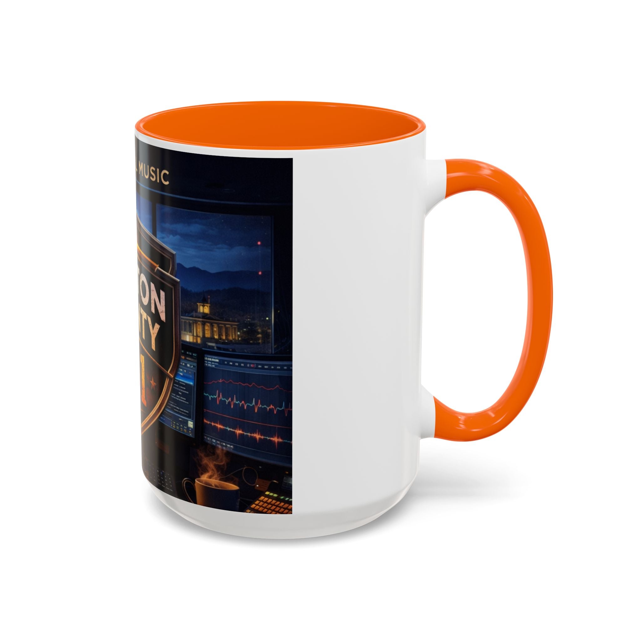 Preston County 911 Coffee Mug: Emergency Dispatch Badge Accent Mug