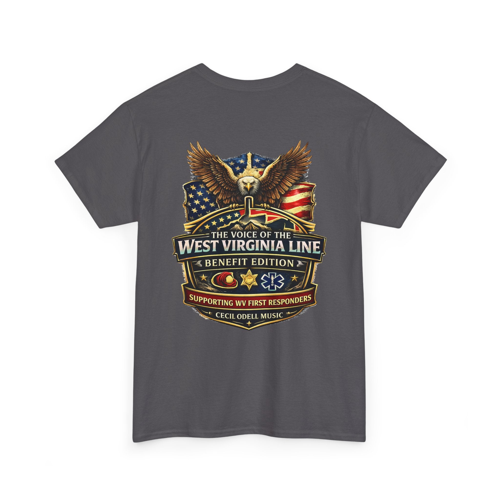 West Virginia Line Benefit Tee: Supporting First Responders (Eagle & Flag)