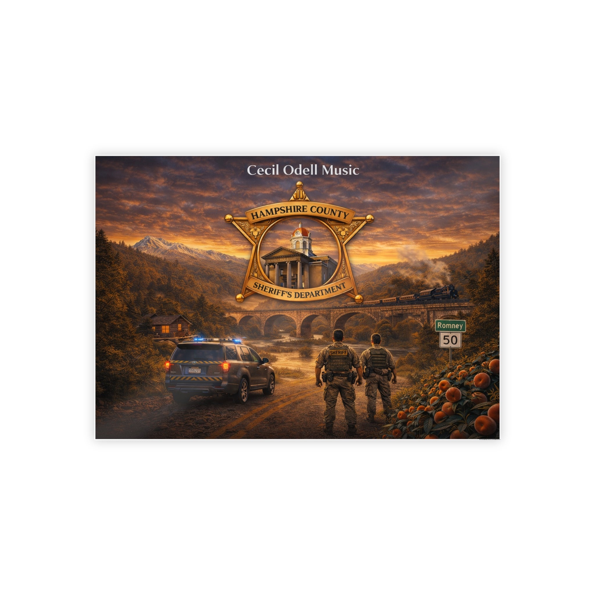 Police Tribute Poster: Hampshire County Sheriff Department Badge Wall Art