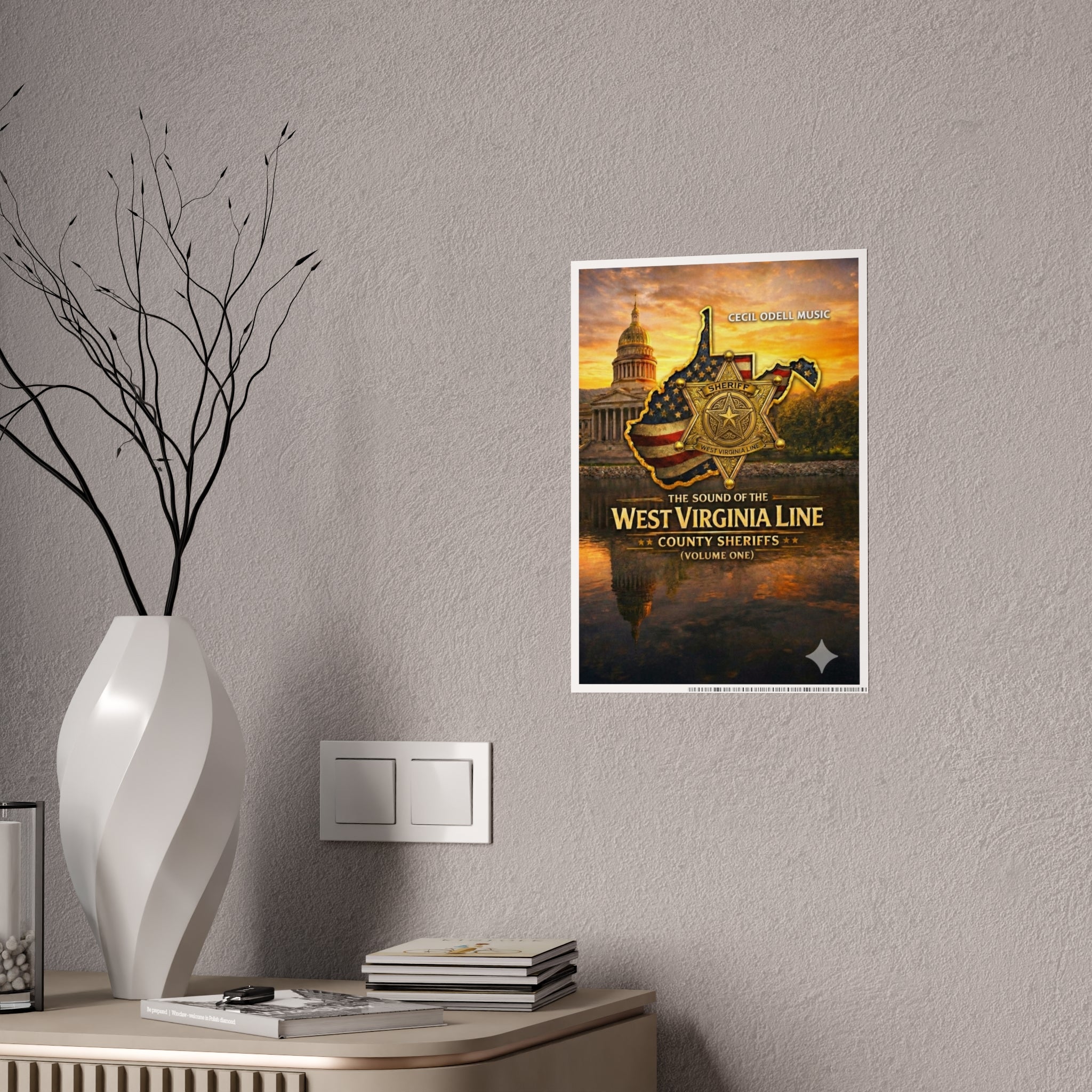 West Virginia Line County Sheriffs Poster: Gloss Music Print