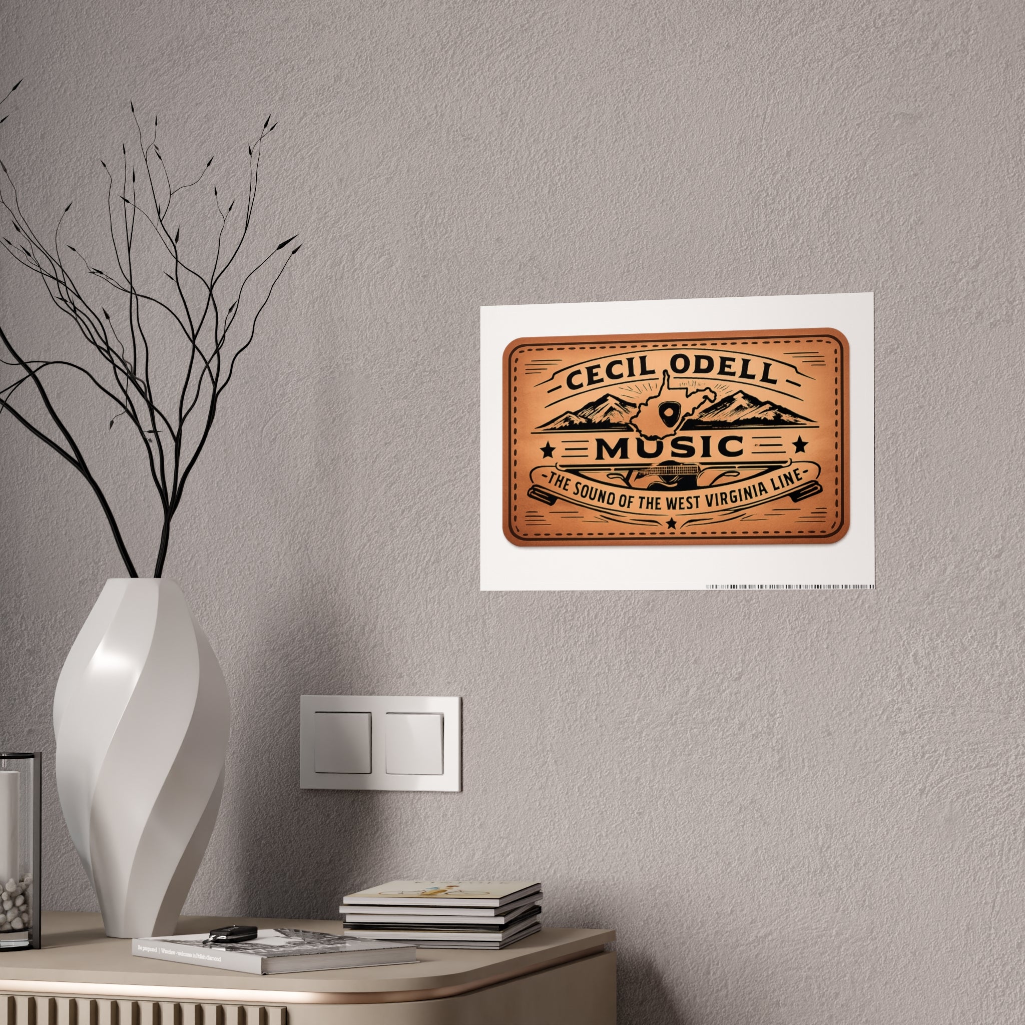 Cecil Odell Music Vintage Copper Logo Gloss Poster