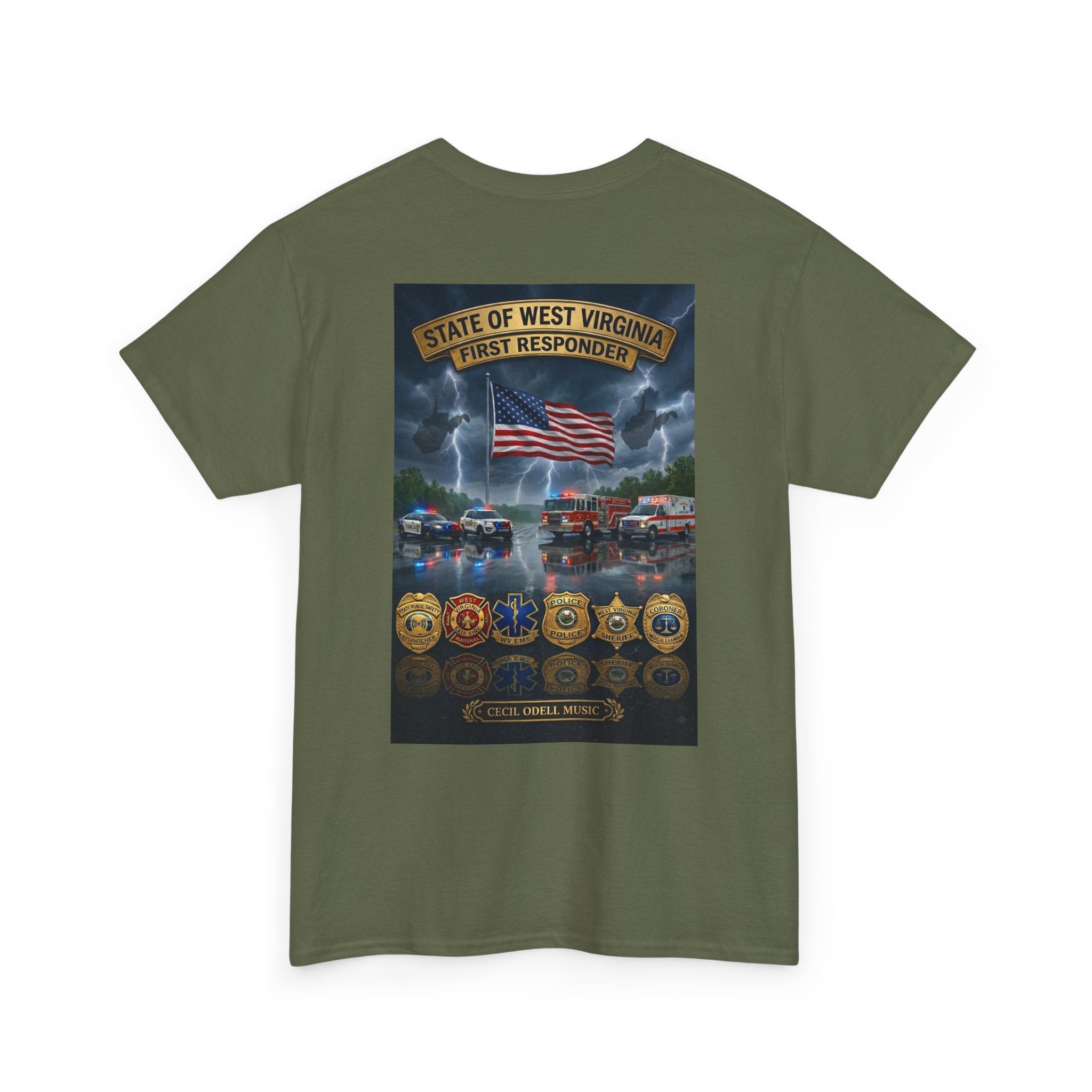 First Responder Tribute T-Shirt: State of West Virginia Police, Fire & EMS Memorial Tee