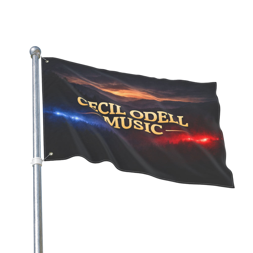Cecil Odell Music Double-Sided Flag: Sunset Stage Logo Banner for Musicians & Fans