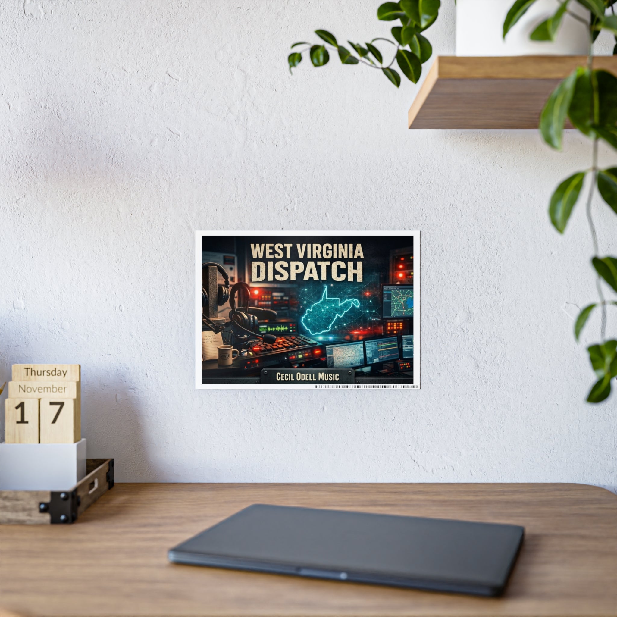 West Virginia Dispatch Gloss Poster: Retro Radio Control Room Wall Art