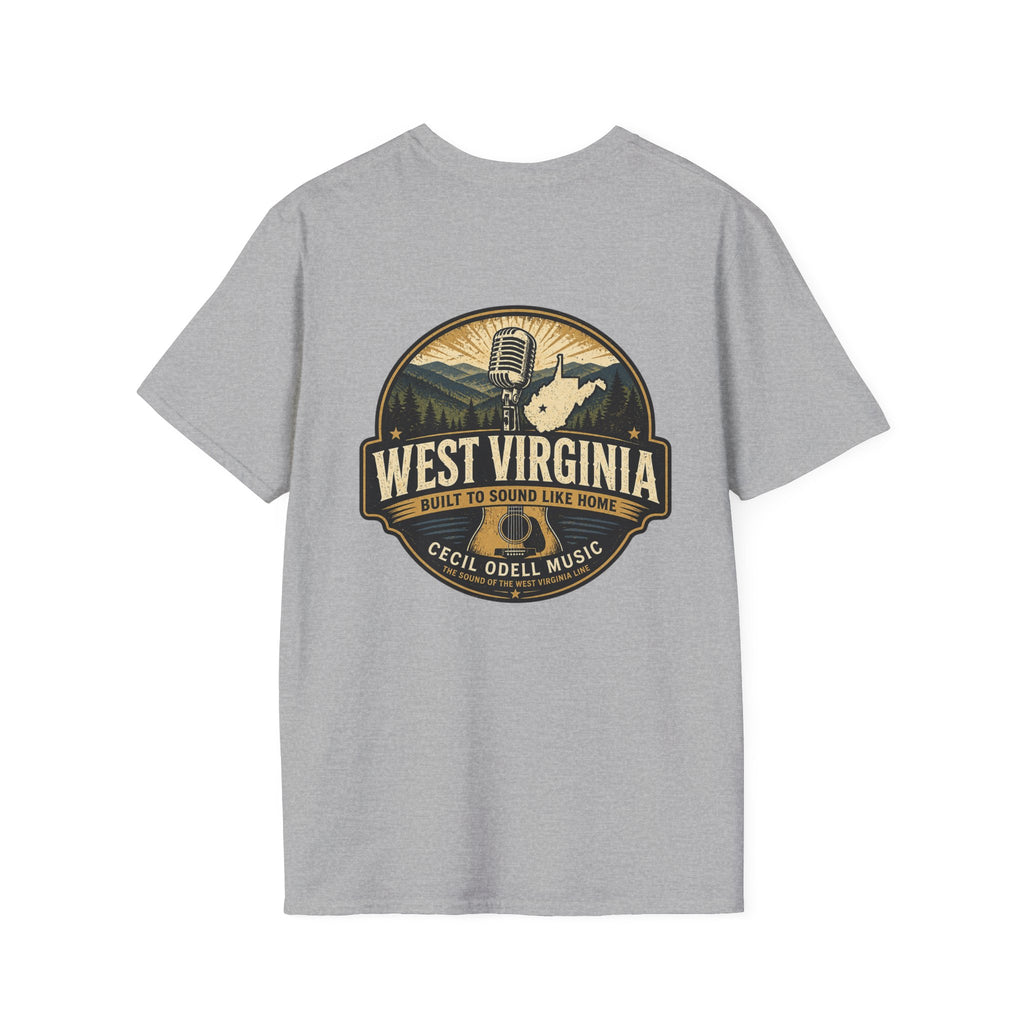 West Virginia Music T-Shirt: "Built to Sound Like Home" Vintage State Guitar Tee