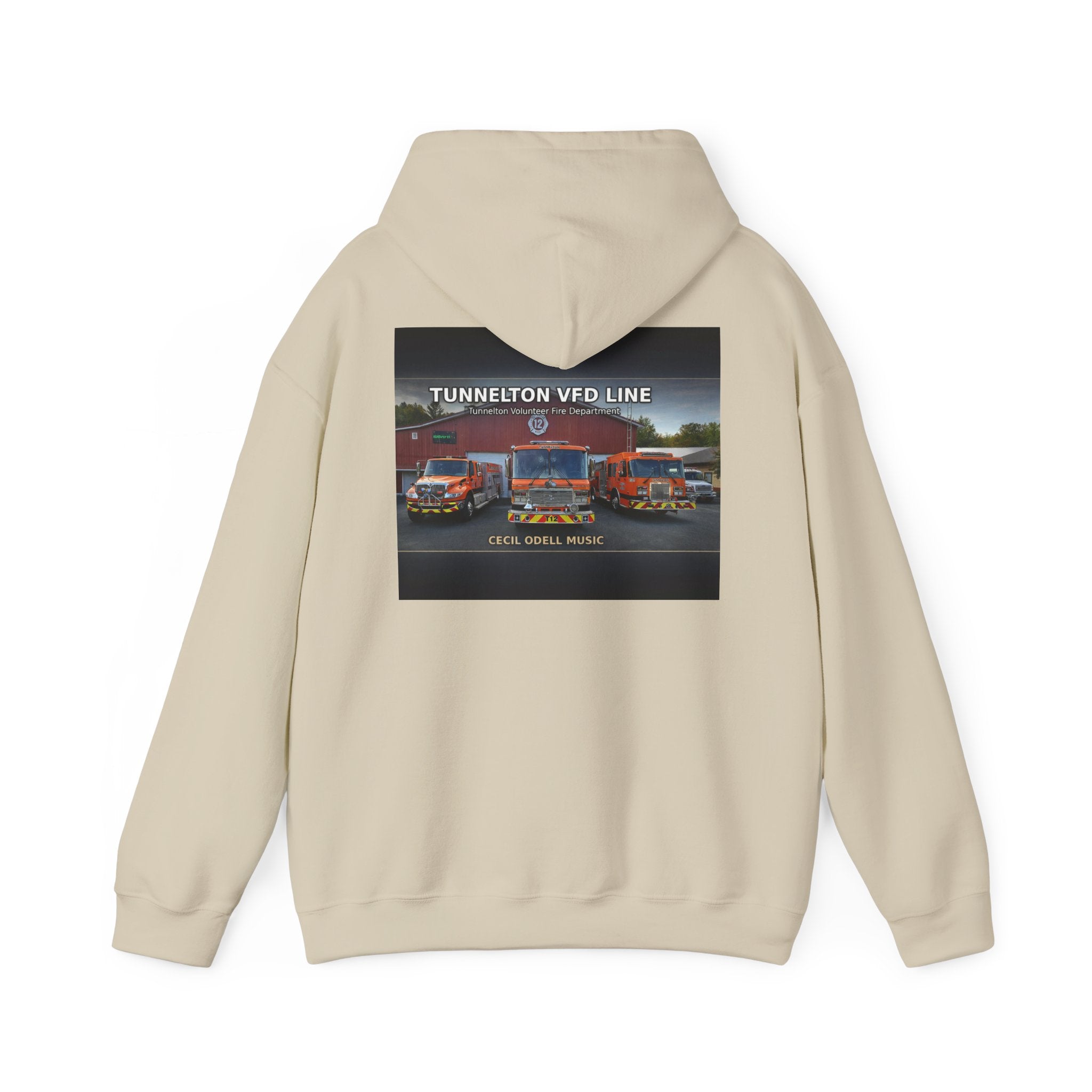 Tunnelton VFD Line Hoodie: Cool Music Firetruck Graphic Pullover