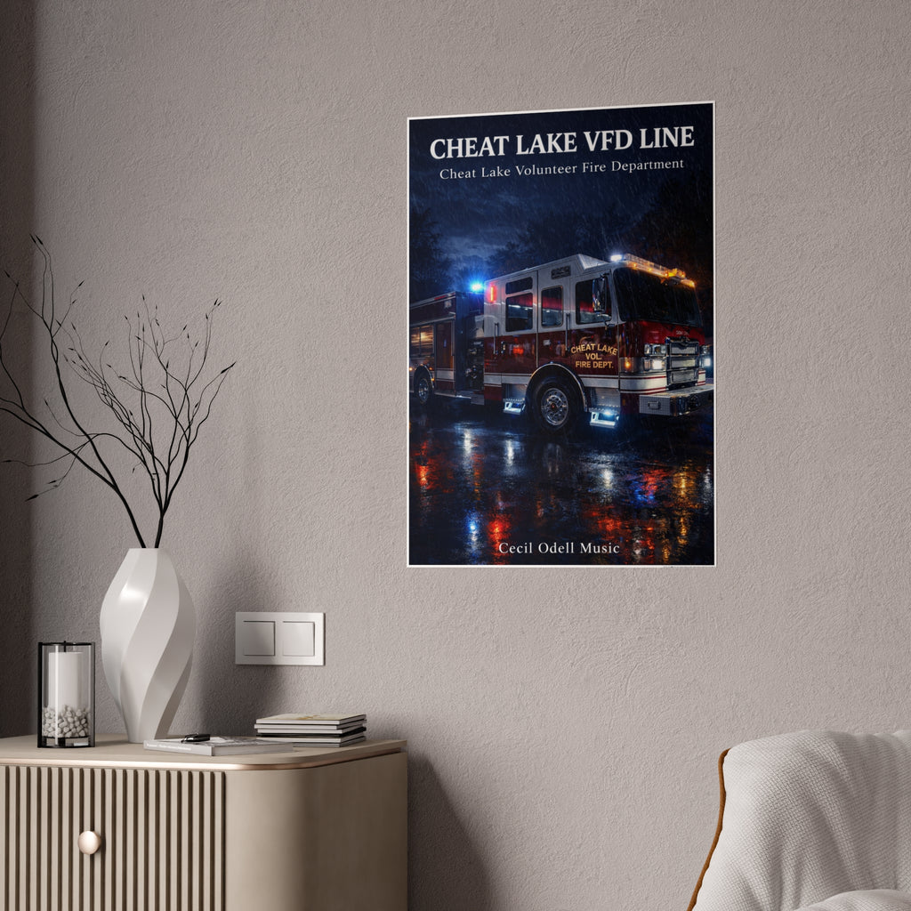 Cheat Lake VFD Line Poster: Volunteer Fire Department Gloss Print