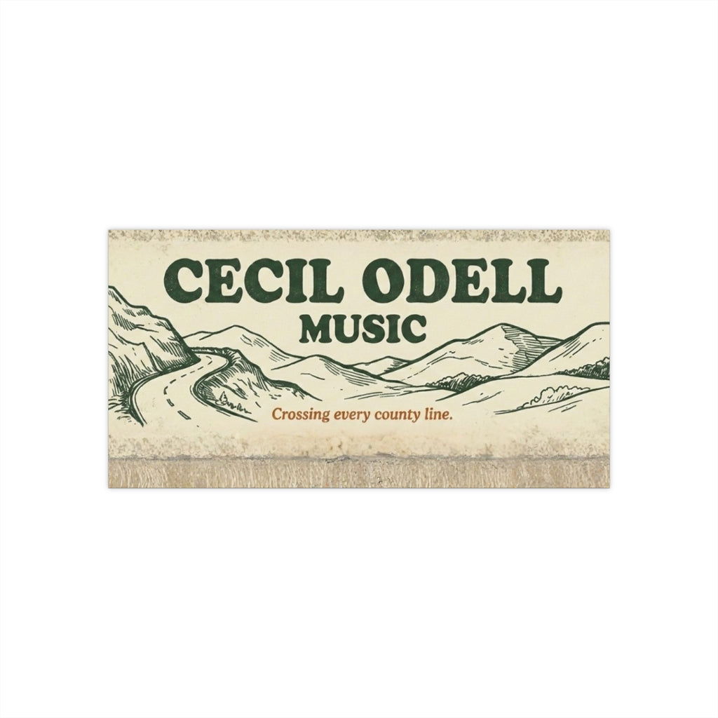 Bumper Sticker: "Cecil Odell Music" Vintage Roadtrip Design