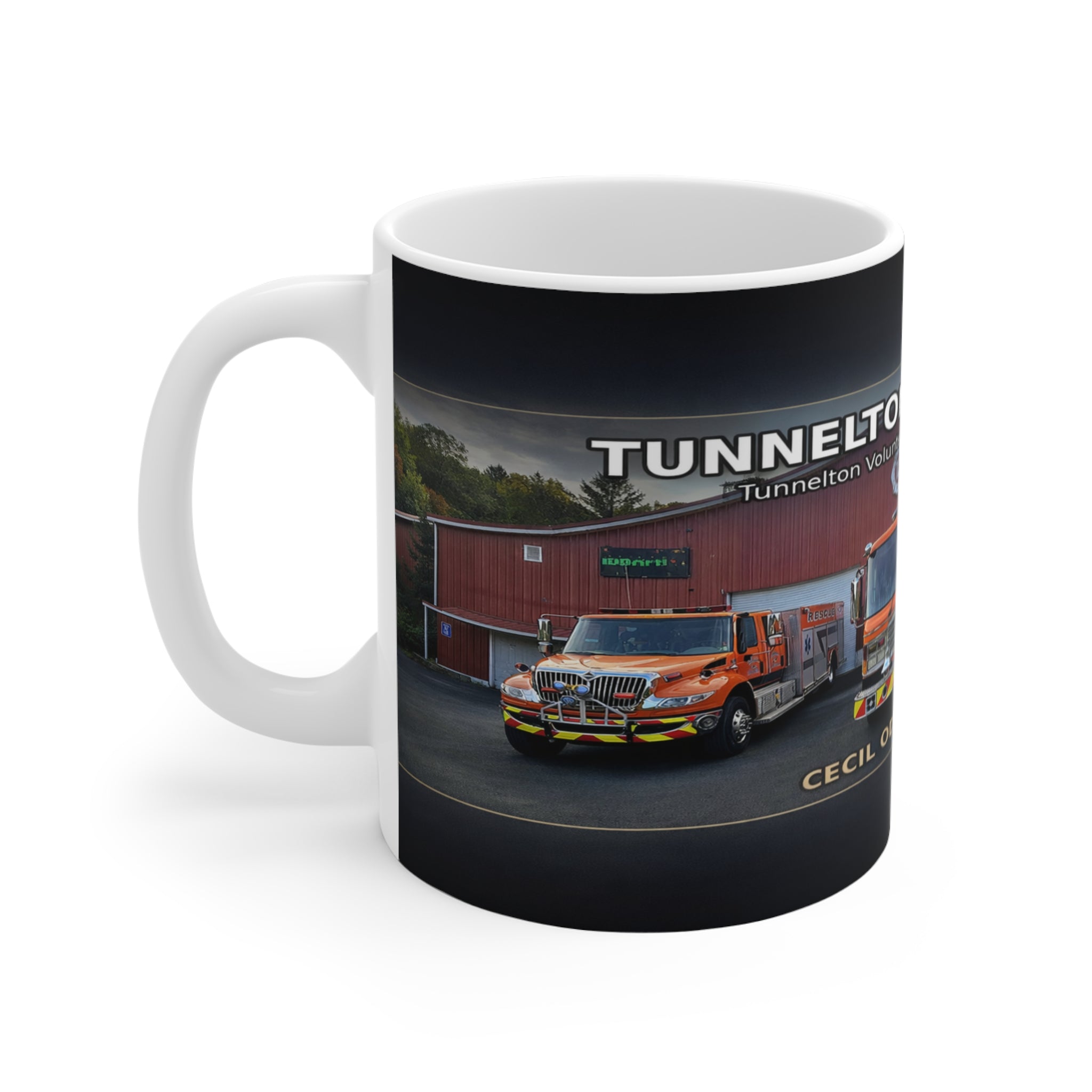 Tunnelton VFD Fire Truck Mug: 11oz Volunteer Fire Department Coffee Cup