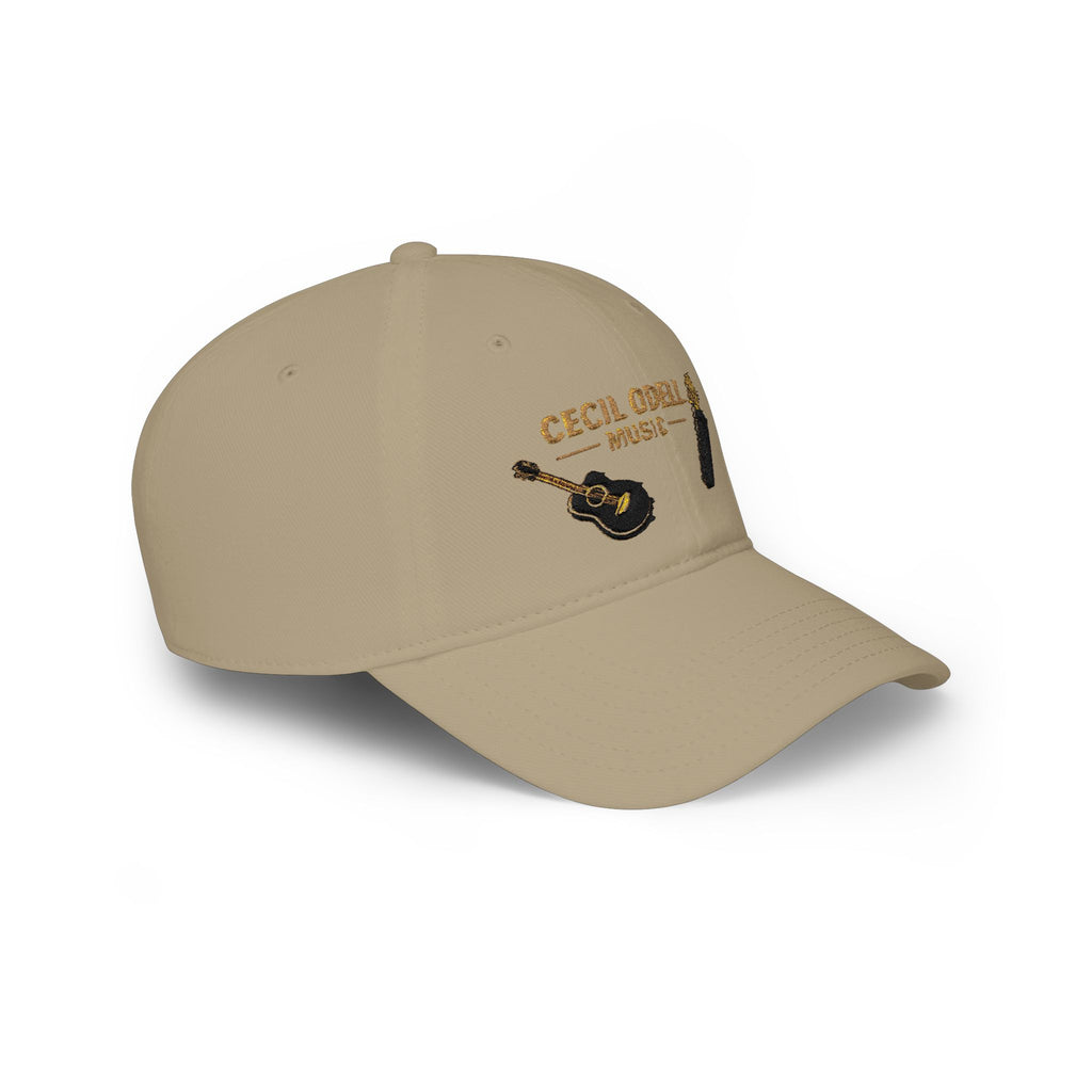 Cecil Odell Music Embroidered Guitar & Mic Low-Profile Baseball Cap