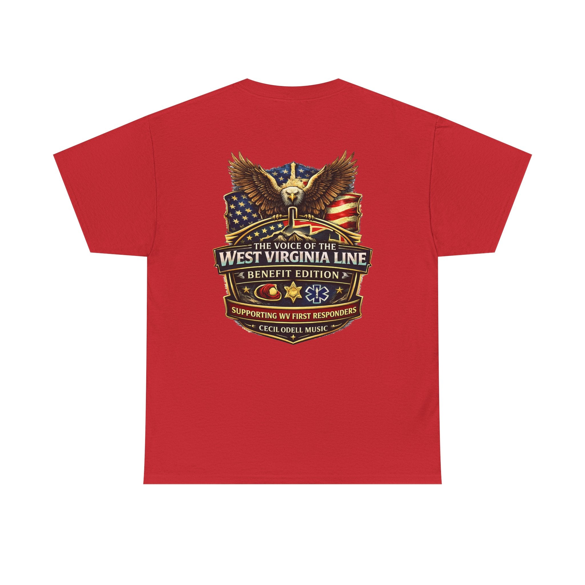 West Virginia Line Benefit Tee: Supporting First Responders (Eagle & Flag)