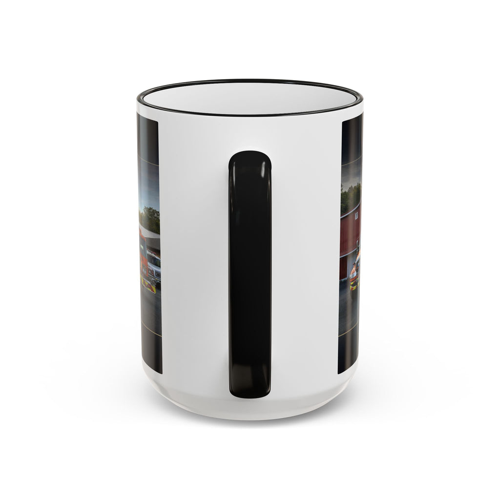 Fire Truck Photo Accent Rim Mug: "Cecil Odell Music" Volunteer Fire Department Tribute (11oz/15oz)