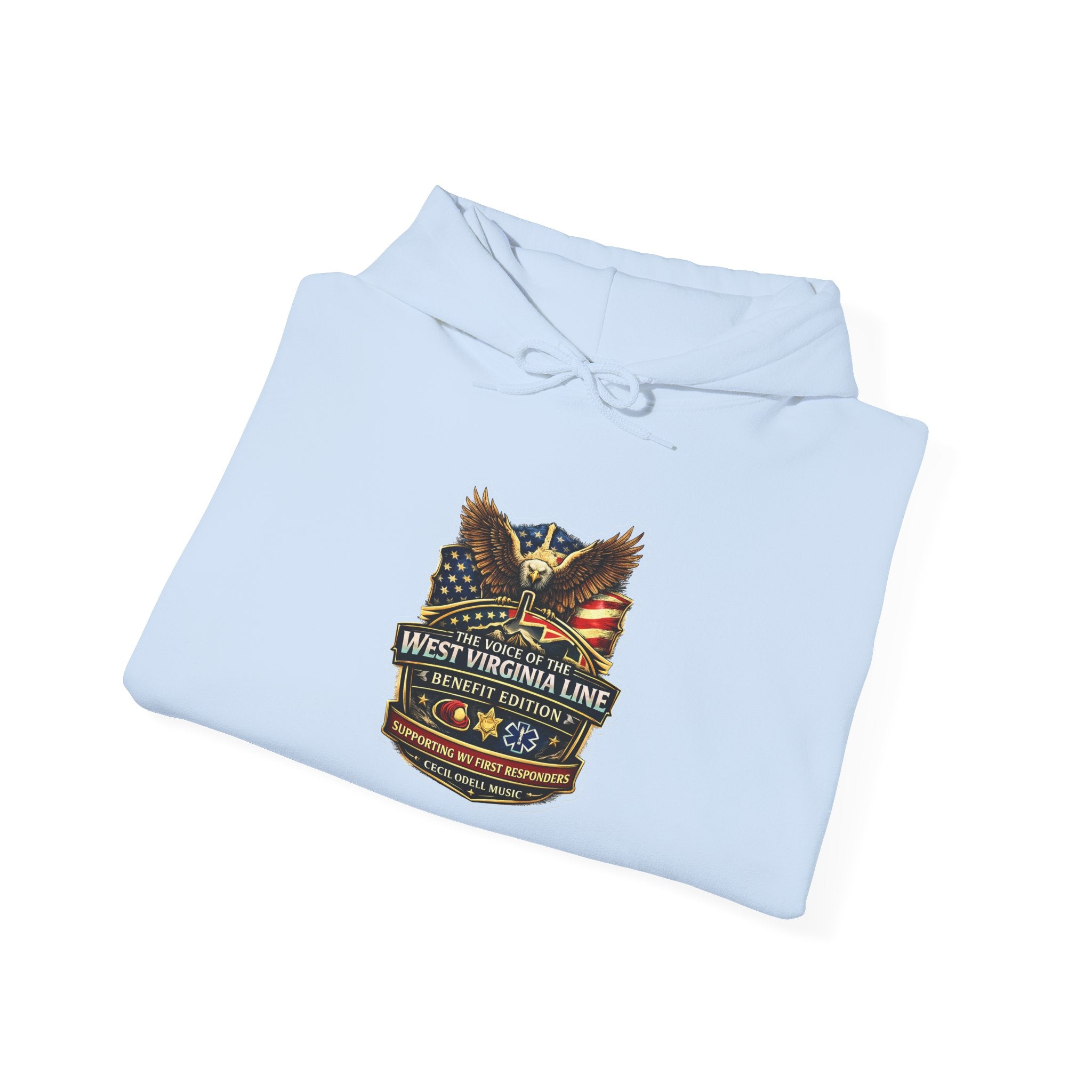 First Responder Hoodie: West Virginia Line Eagle & American Flag Tribute
