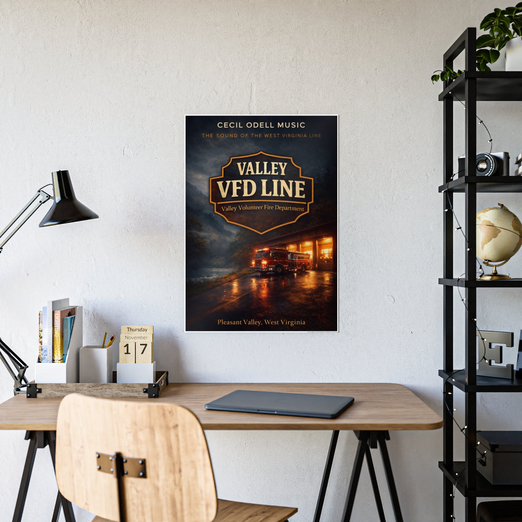 Valley VFD Line Gloss Poster: Valley Volunteer Fire Department Print (Pleasant Valley, West Virginia)