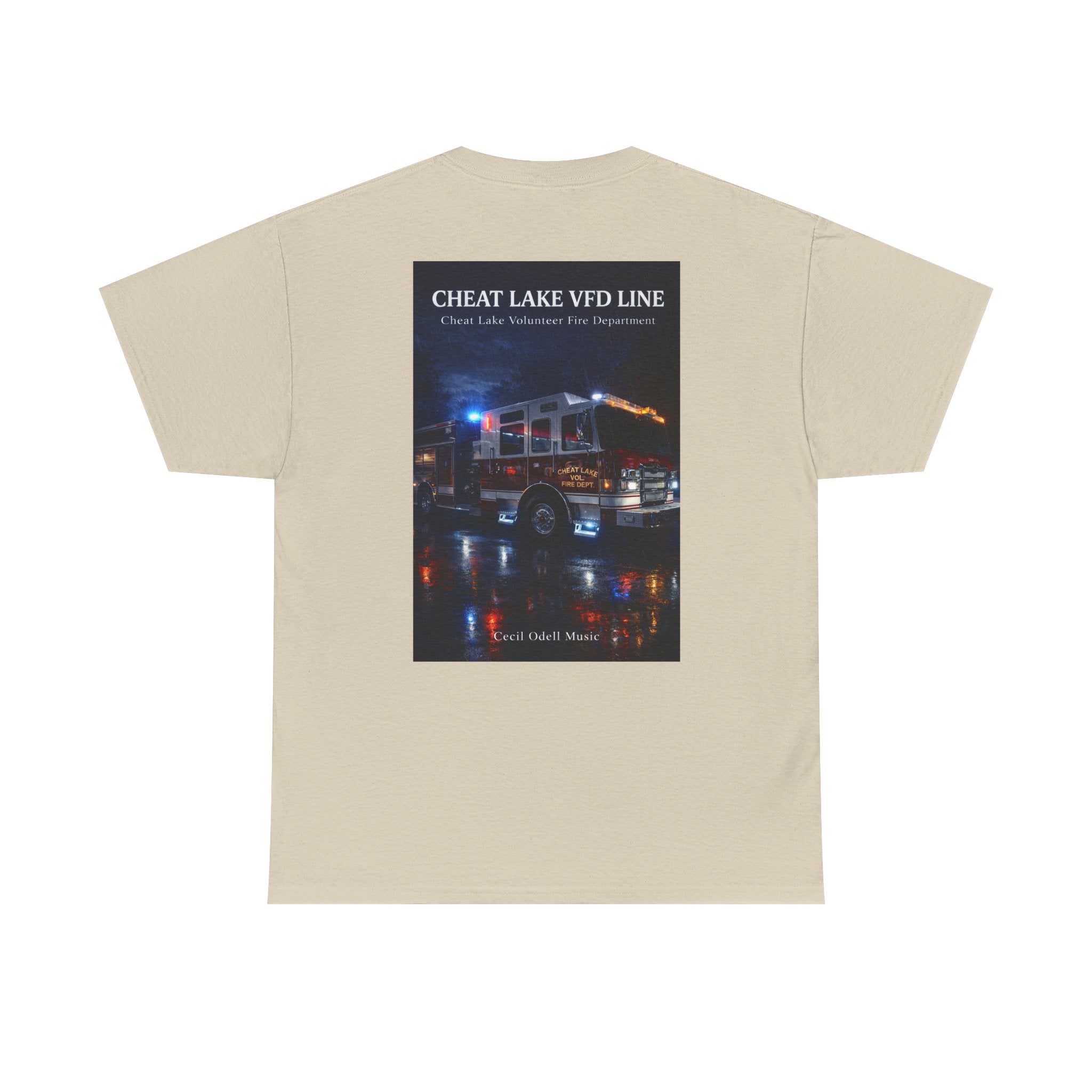 Firetruck Photo Tee: Cheat Lake VFD Line Volunteer Firefighter Shirt