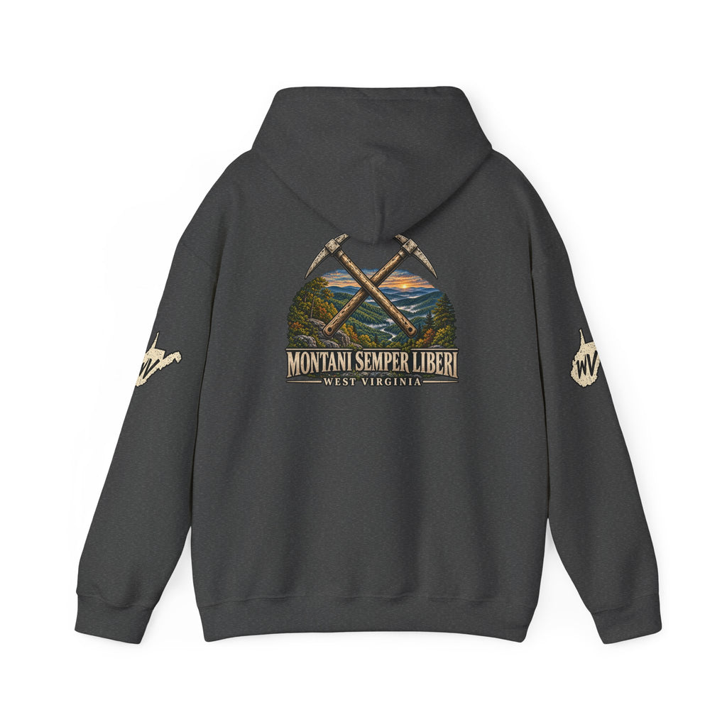 West Virginia Mining Hoodie — "Montani Semper Liberi" Coal Miner Emblem