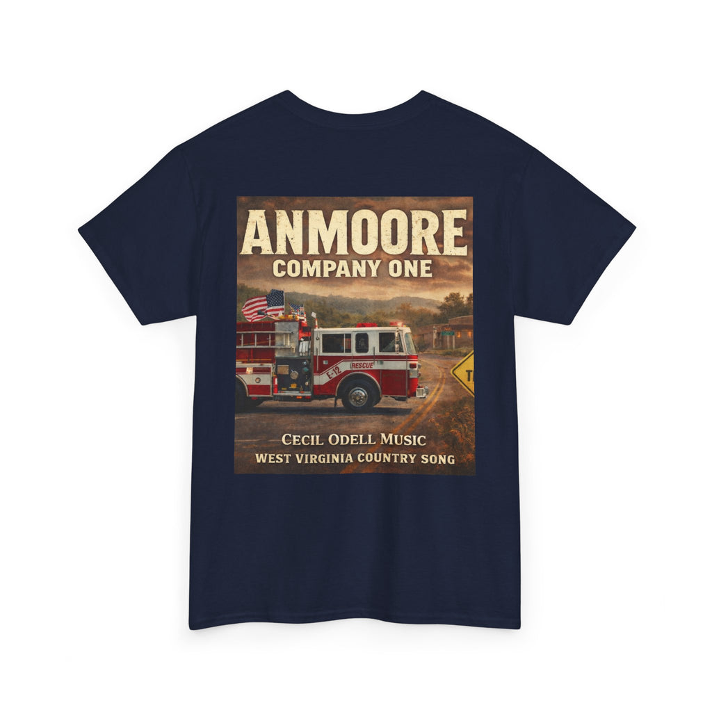 West Virginia Firetruck T-Shirt: Anmoore Company One Vintage Firefighter Tee