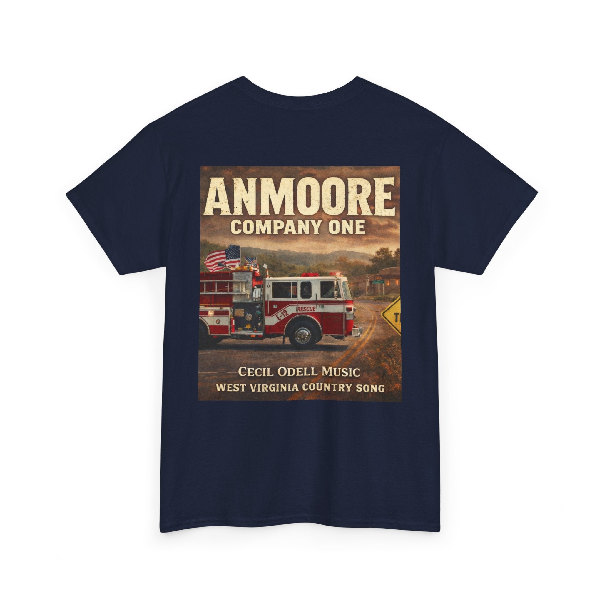 West Virginia Firetruck T-Shirt: Anmoore Company One Vintage Firefighter Tee