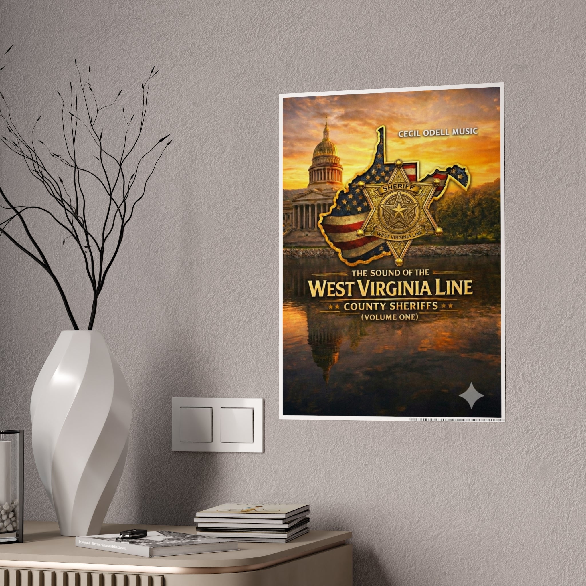 West Virginia Line County Sheriffs Poster: Gloss Music Print
