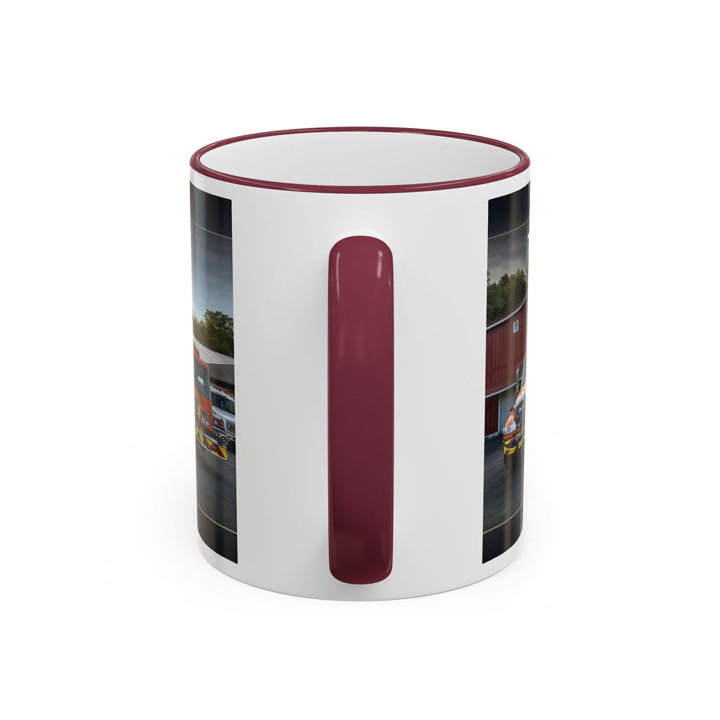 Fire Truck Photo Accent Rim Mug: "Cecil Odell Music" Volunteer Fire Department Tribute (11oz/15oz)