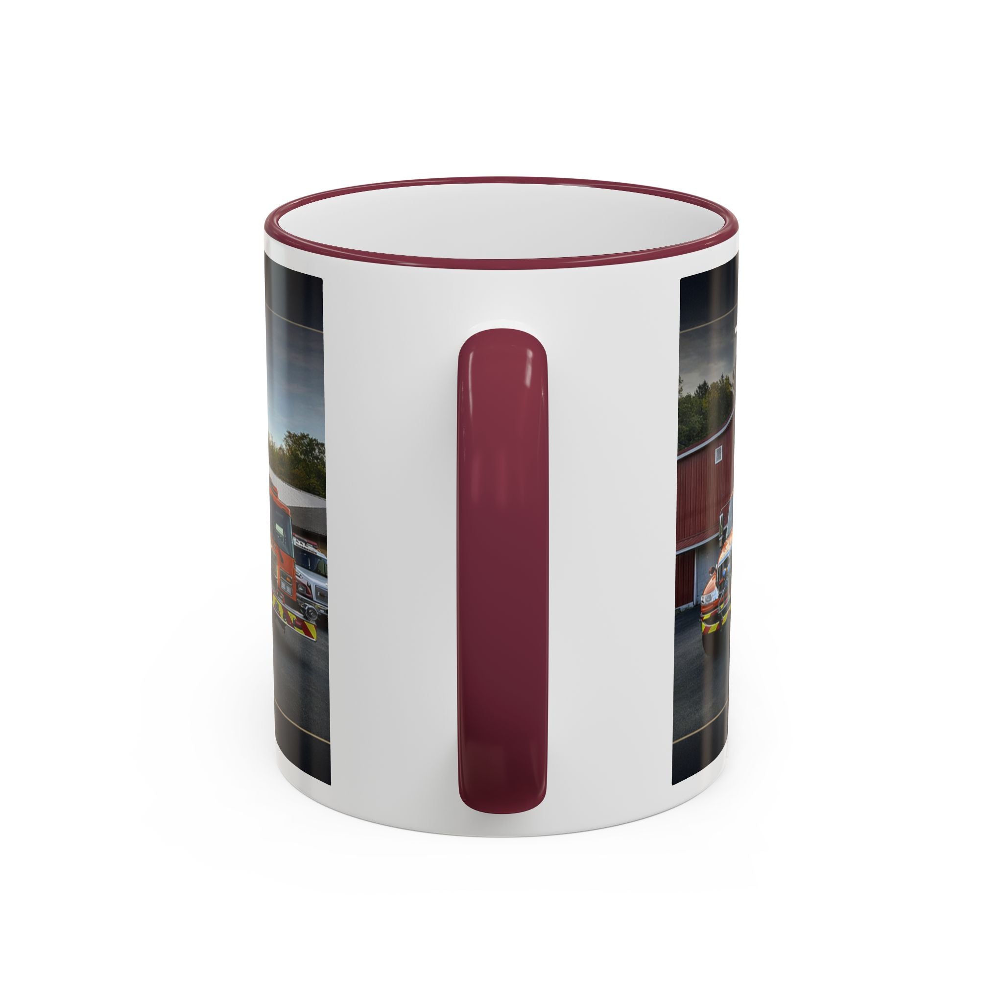 Fire Truck Photo Accent Rim Mug: "Cecil Odell Music" Volunteer Fire Department Tribute (11oz/15oz)