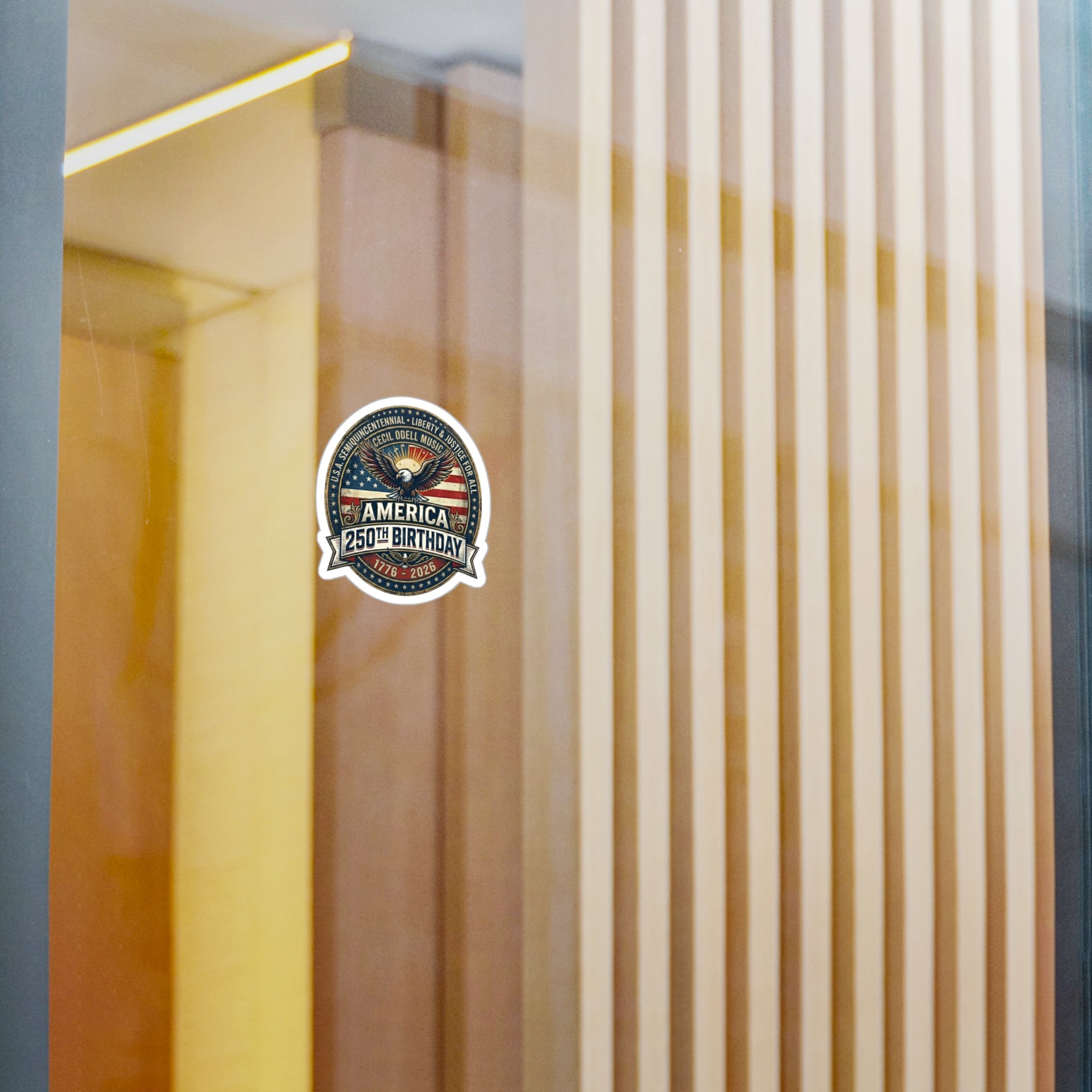 America 250th Birthday Kiss-Cut Vinyl Decal — Patriotic Eagle 1776–2026