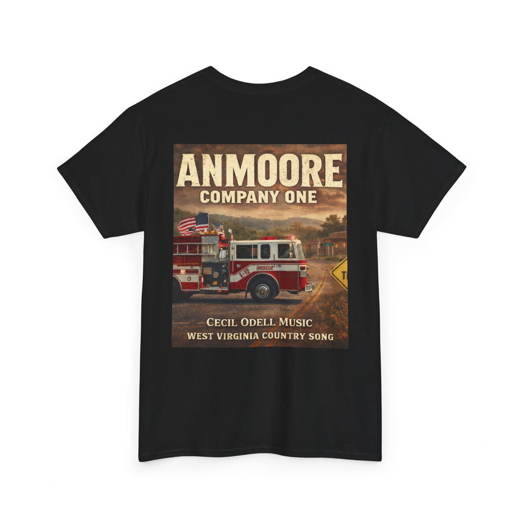 West Virginia Firetruck T-Shirt: Anmoore Company One Vintage Firefighter Tee