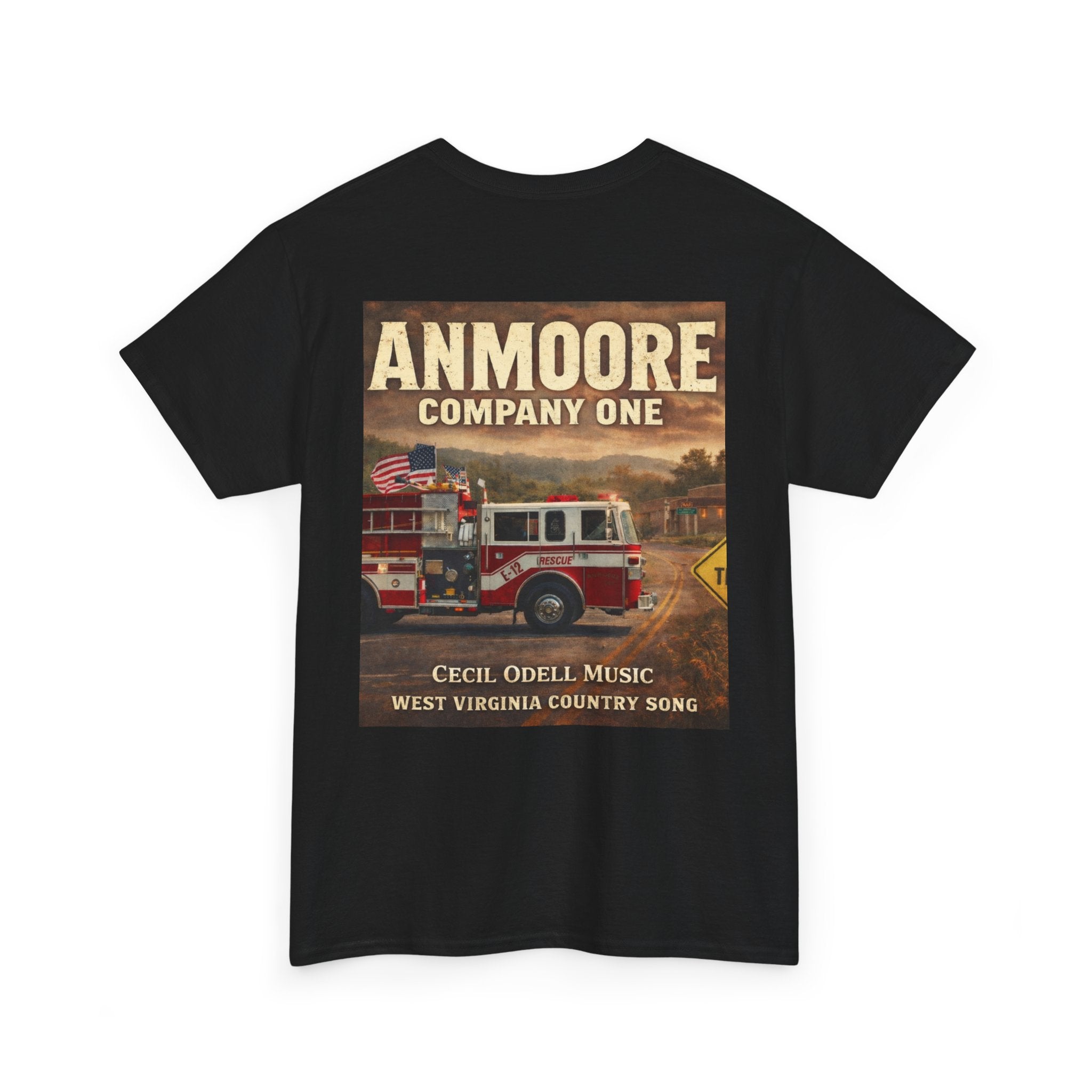 West Virginia Firetruck T-Shirt: Anmoore Company One Vintage Firefighter Tee