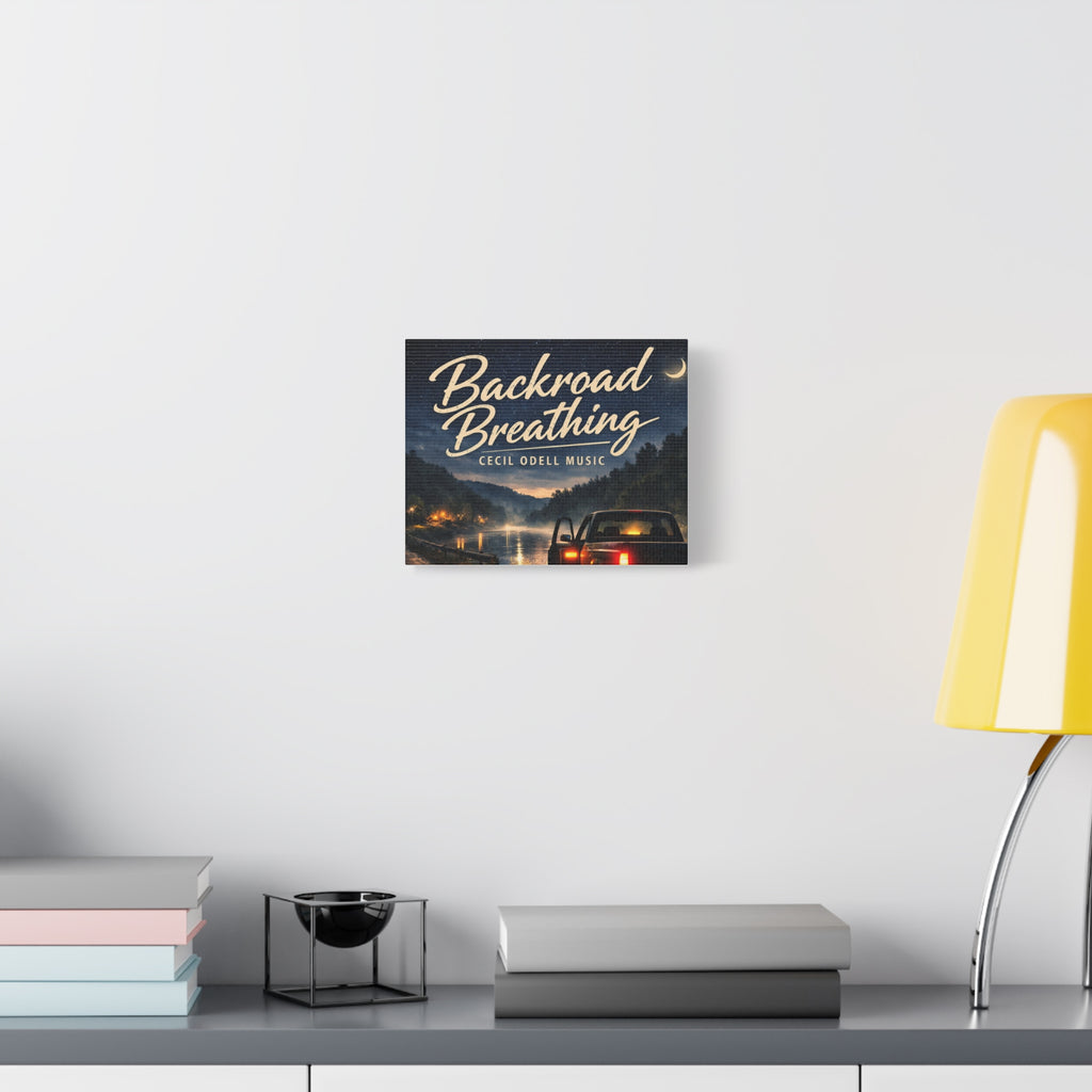 Backroad Breathing Matte Canvas Wall Art: Night Truck Landscape Music Print