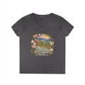 Rooted in Appalachia V-Neck T-Shirt — Scenic Mountain Floral Graphic