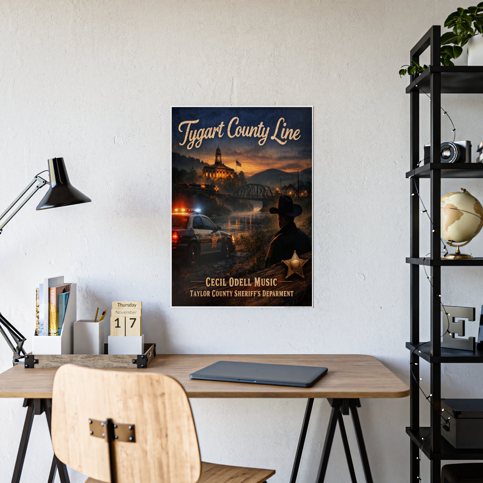 Gloss Poster - Tygart County Line Vintage Sheriff Music Print