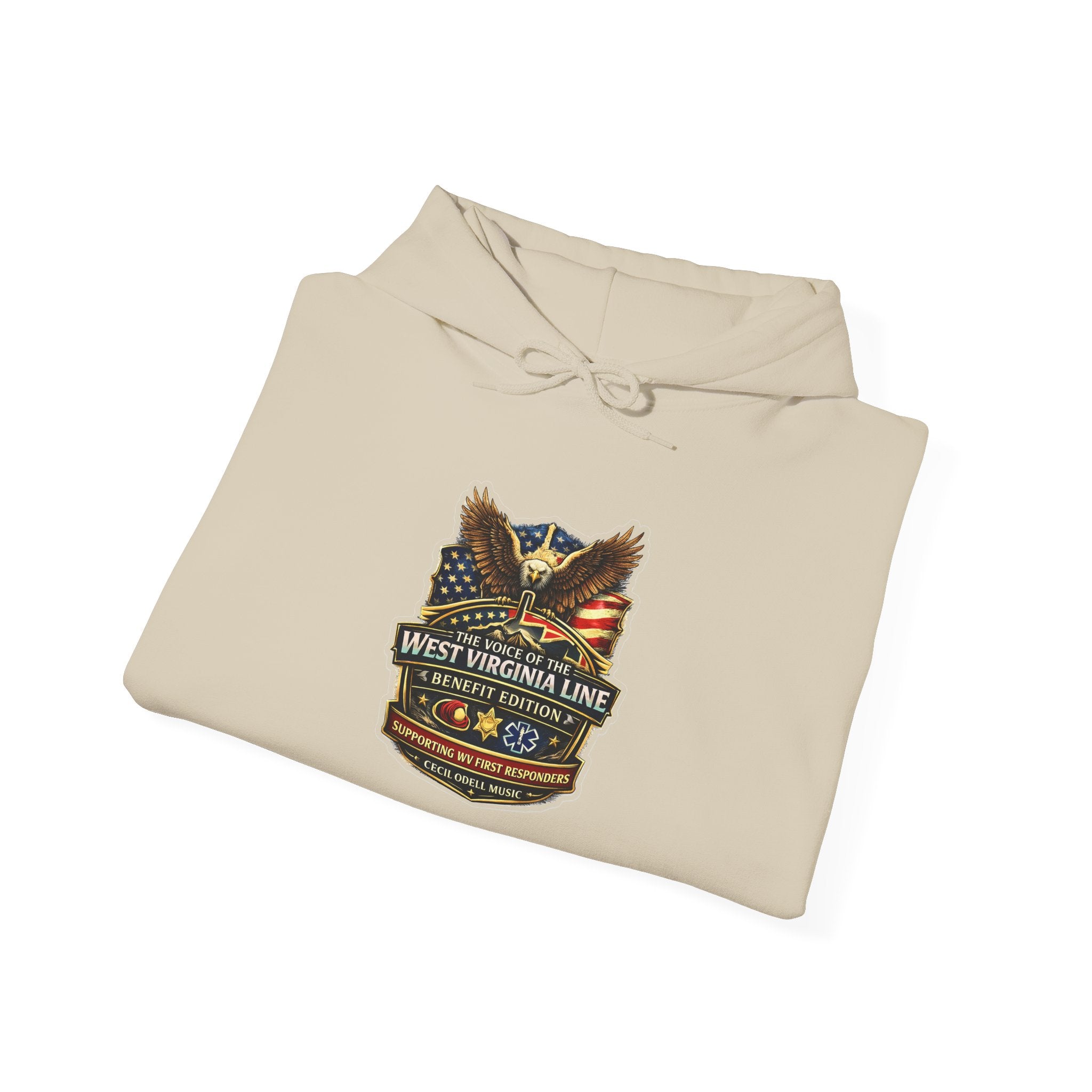 First Responder Hoodie: West Virginia Line Eagle & American Flag Tribute