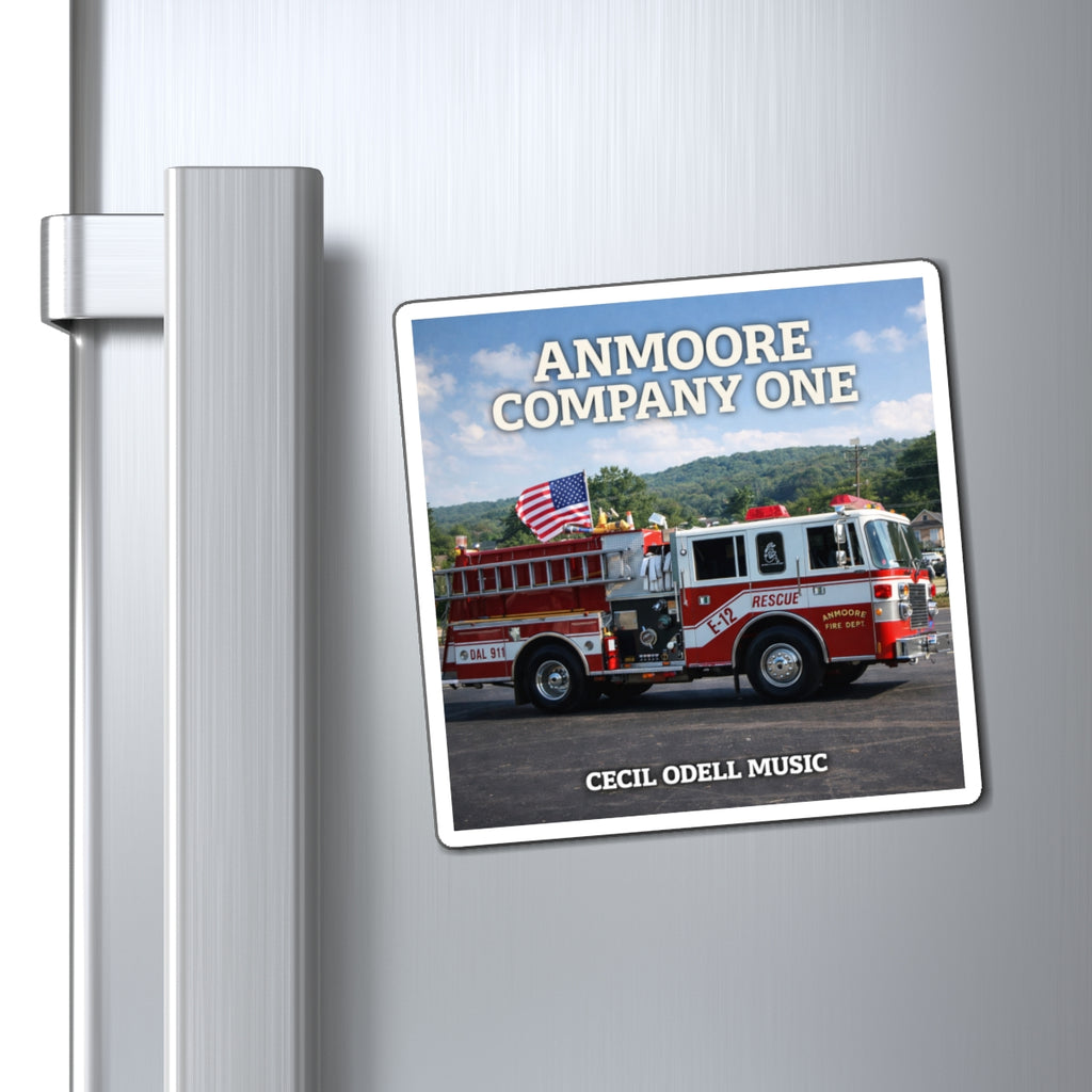 Fire Truck Refrigerator Magnet: "Anmoore Company One" Album Cover Magnet